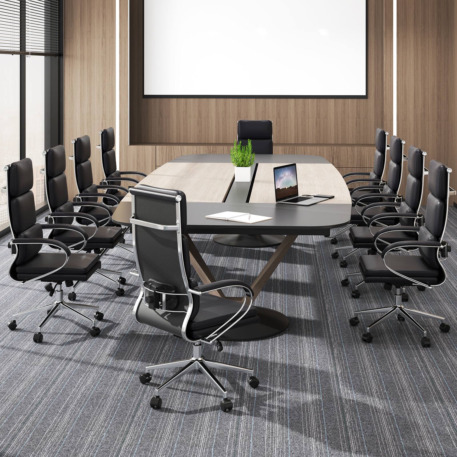 Alt View 8. Gymax - Gymax Ergonomic Leather Office Chair Executive Chair w/ Adjustable Lumbar Support - Black.