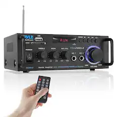 PYLE
leUSA.com
MMC USB 8 UH MODE HI RELTE H4 H POWER TREBLE BASS MIC/VOL PDA 29BU.5 MIC 1 1 MIC 2 Y I -10 +10 -10 +10 MIN MAX 100Wx2 MIN MAX with USB/SD/MMC/FM/BT/Led Display VOLUME Stereo Amplifier JDOMXS BMUJOV Amplifier IM dWD/ I - i - T - EG N 0 +J0 WYx 1 N
PYLE
leUSA.com
MMC USB 8 UH MODE HI RELTE H4 H POWER TREBLE BASS MIC/VOL PDA 29BU.5 MIC 1 1 MIC 2 Y I -10 +10 -10 +10 MIN MAX 100Wx2 MIN MAX with USB/SD/MMC/FM/BT/Led Display VOLUME Stereo Amplifier JDOMXS BMUJOV Amplifier IM dWD/ I - i - T - EG N 0 +J0 WYx 1 N