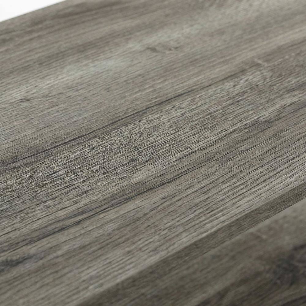 Alt View 4. FurniFact - Wooden TV stand for up to 40 inch TVs with modern French Oak and black finish - Gray Black.