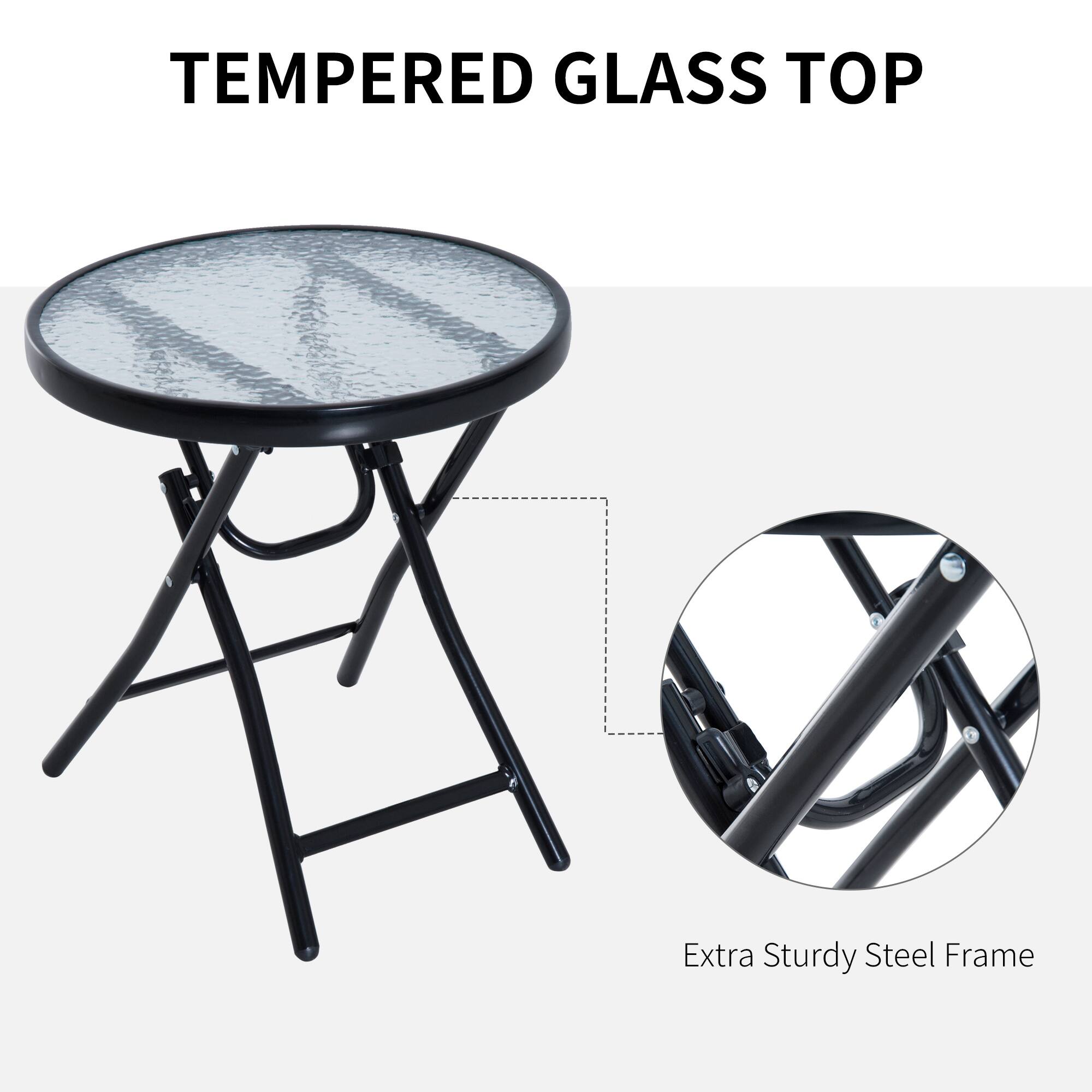 TEMPERED GLASS TOP
Extra Sturdy Steel Frame