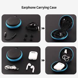 ACJPR - 5-Pack Small Round Earphone Carrying Cases with Zipper, Travel Storage for Earbuds, Headsets, Cables, SD Cards, and Acce
