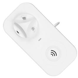 RISOKEYS - 3-in-1 Wireless Charging Stand for Apple Devices - Phone Stand, Wireless Charger for Earphone, Phones & iWatch - White