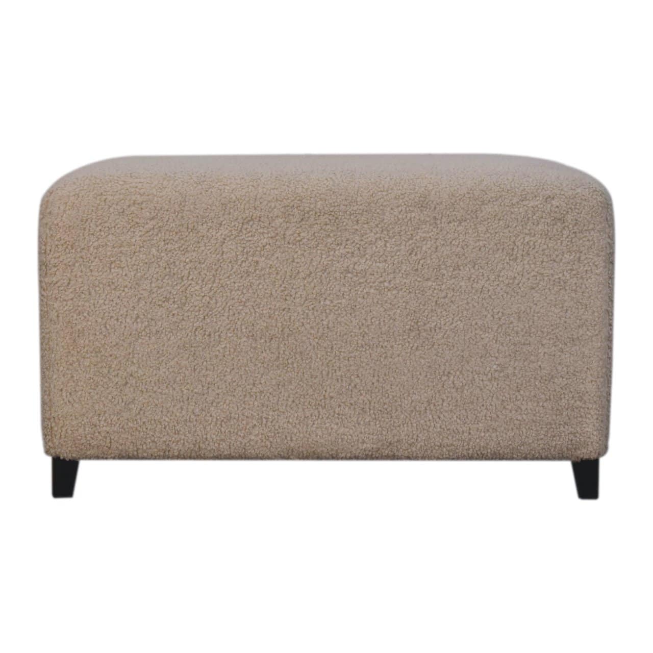 Artisan Furniture - Bliss BouclÃ© Ottoman, Upholstered - Cream
