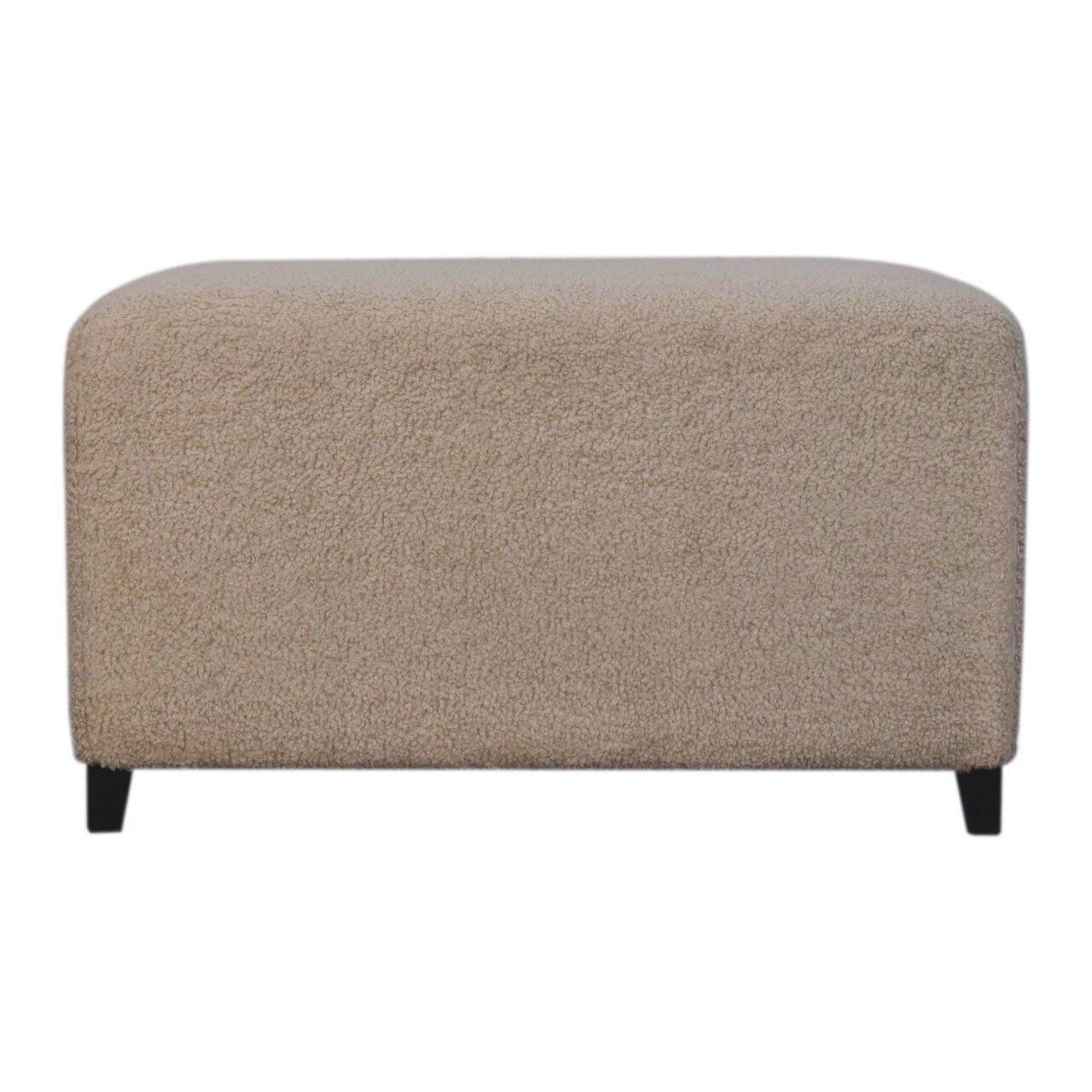 Front. Artisan Furniture - Artisan Furniture Bliss Cream BouclÃ© Ottoman, Upholstered, Cream - Cream.