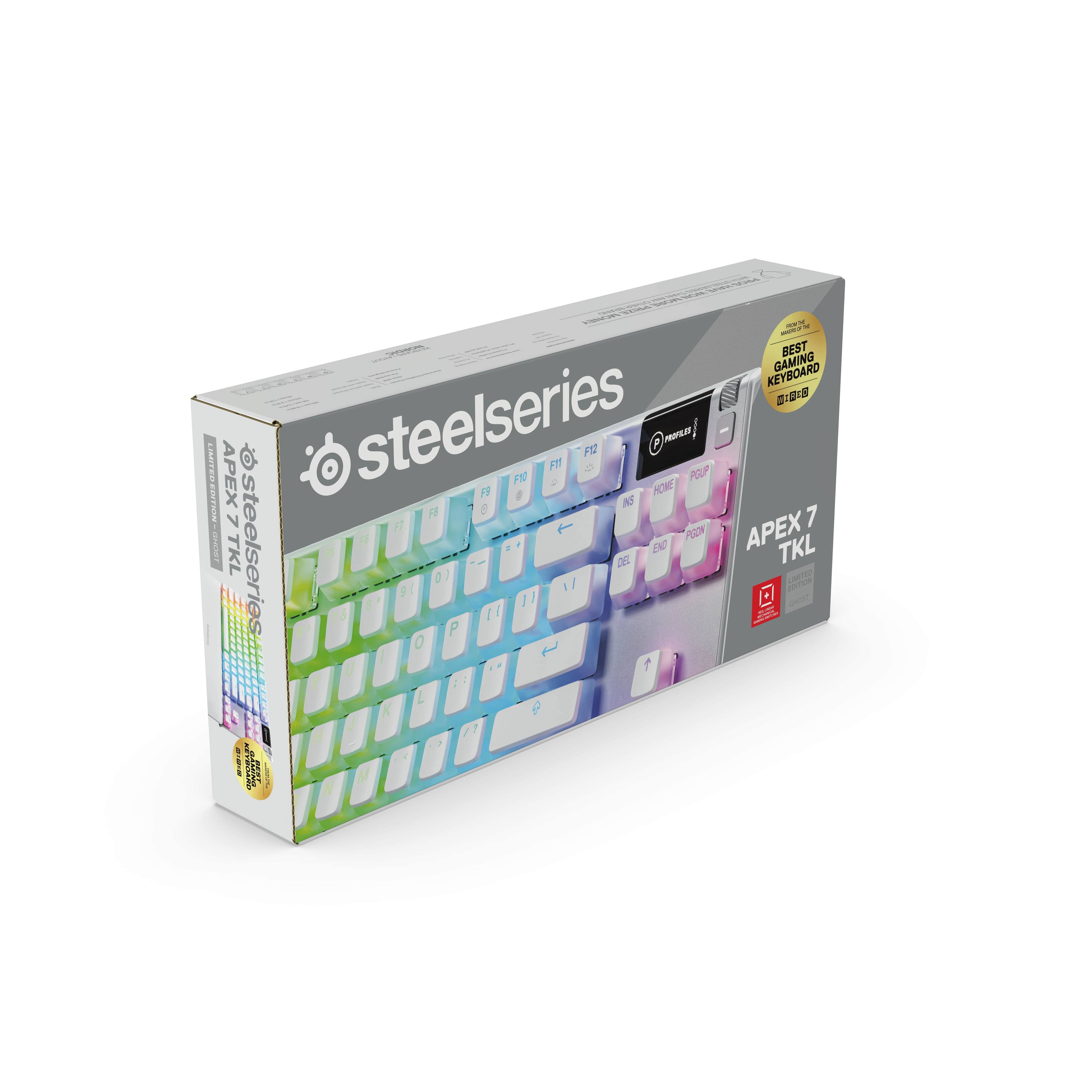 The text on the image reads: "Best Gaming Keyboard - Limited Edition - APEX 170 TKL - Steelseries - F12, F1, F2, F3, F4, F5, F6, F7, F8, F9, F10, F11, F12 - Noise-free, full-keyboard, compact, portable, ergonomic, mechanical, tactile, linear, quiet, fast, responsive, durable, customizable, programmable, waterproof, wireless, USB, Bluetooth, 100% key travel, 100% key registration, 100% key accuracy, 100% key durability, 100% key satisfaction."