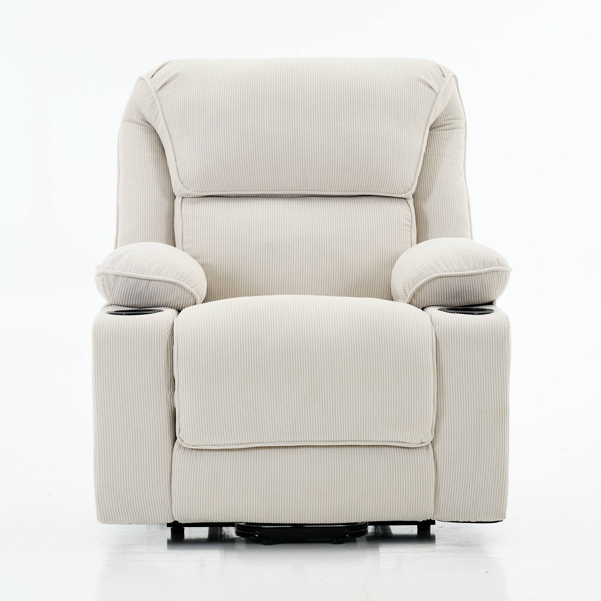 Angle. GOODSILO - Remote-Controlled Power Lift Recliner Chair with Heating and Massage for Elderly and Seniors - Ivory.