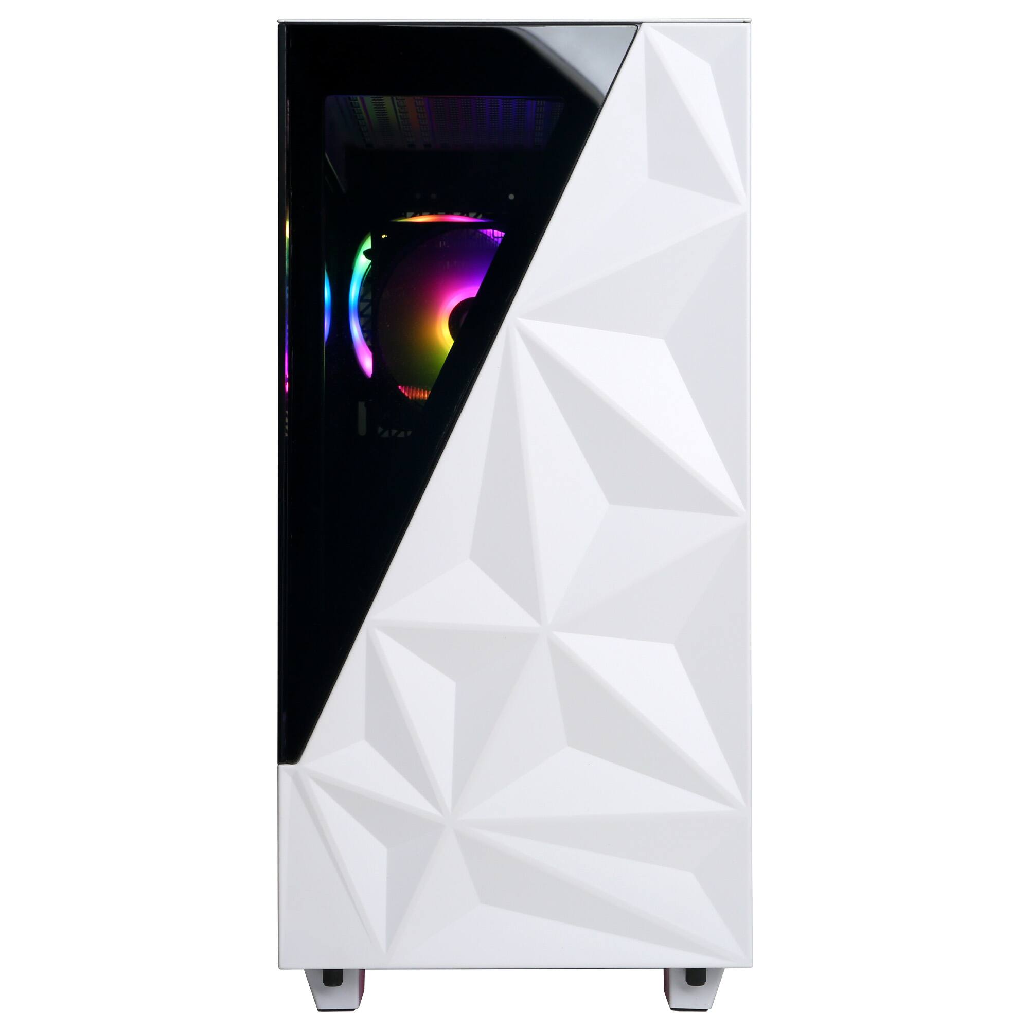 Alt View 2. CyberPowerPC - Gaming Desktop - AMD Ryzen 5 8400F - NVIDIA GeForce RTX 5060 8GB - 16GB DDR5 - 2TB PCIe 4.0 SSD - White.