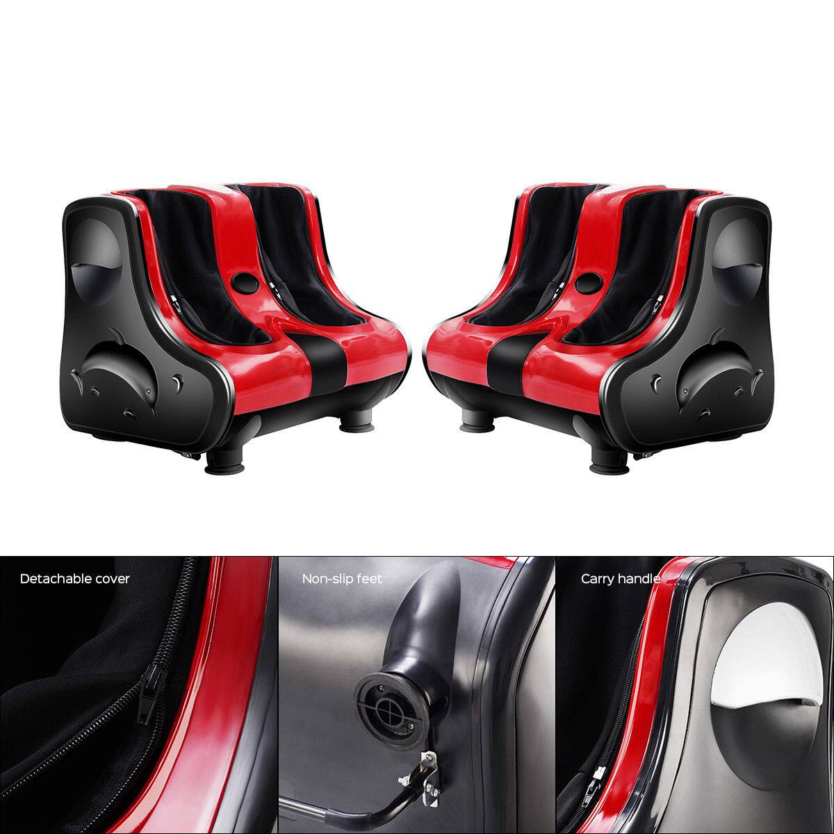 The image features two red and black chairs with detachable covers, non-slip feet, and a carry handle.