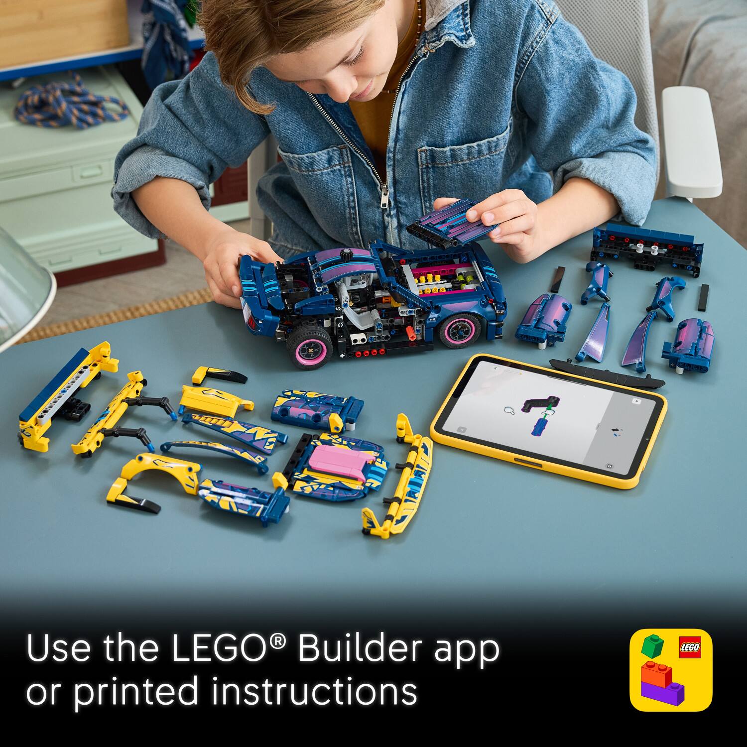 Use the LEGO® Builder app or printed instructions