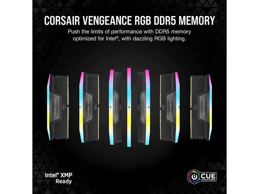 CORSAIR Vengeance RGB 32GB (2 x 16GB) 288 Pin PC RAM DDR5 6000 CORSAIR Vengeance RGB 32GB (2 x 16GB) 288 Pin PC RAM DDR5 6000