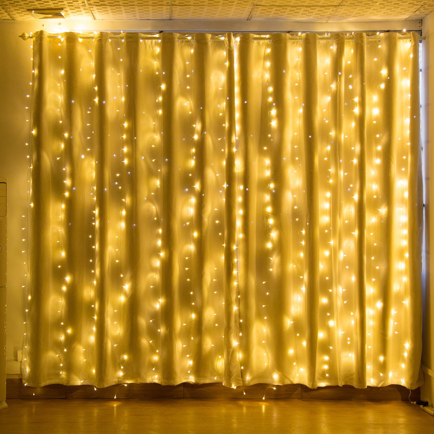 Alt View 6. IMAGE - 19.6*6.6FT 448 LED String Fairy Curtain Lights Warm White - Warm White.