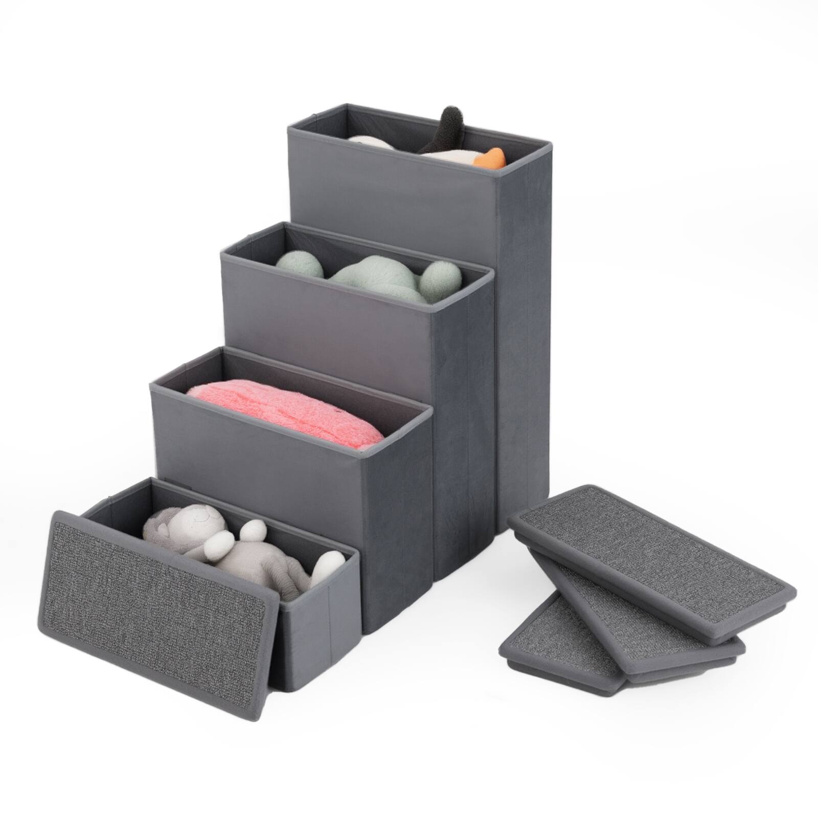 Alt View 9. Gymax - Gymax 4-Step Dog Stairs w/Adjustable Steps for High Beds Sofas for Small & Medium Dogs - GYM17640.