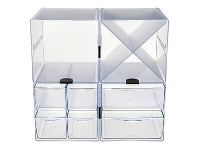 Alt View 2. Deflecto - Deflect-O Cube 1 Compartment Stackable Plastic Compartment Storage, Clear (350401) - Clear.