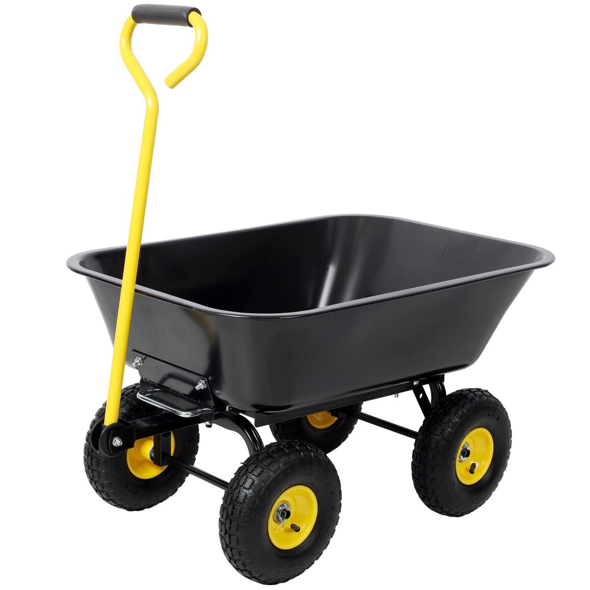 Front. Loheer - Loheer Metal Dumping Cart 600lb Garden Cart Utility Yard Cart Black.