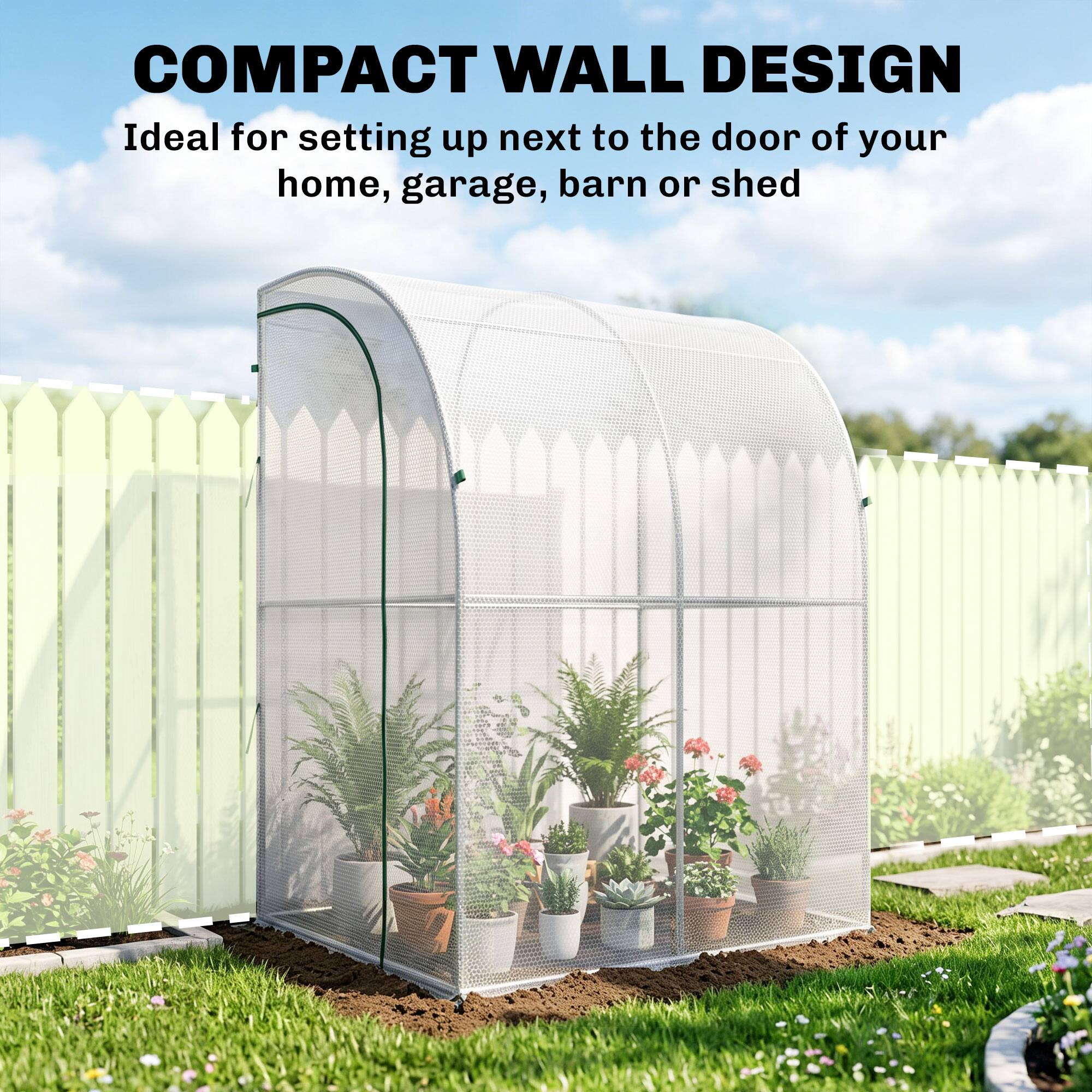 COMPACT WALL DESIGN  
Ideal for setting up next to the door of your home, garage, barn or shed