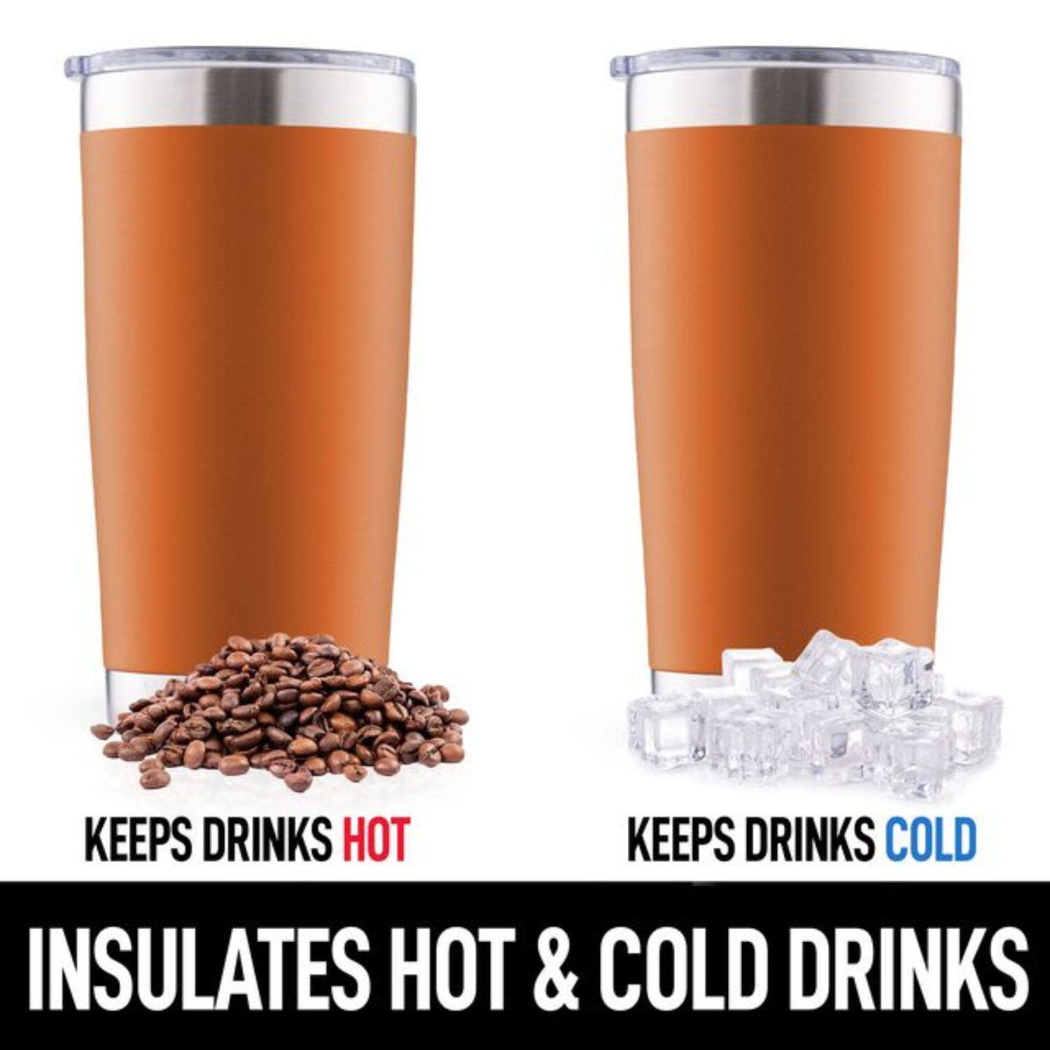 KEEPS DRINKS HOT  
KEEPS DRINKS COLD  
INSULATES HOT & COLD DRINKS