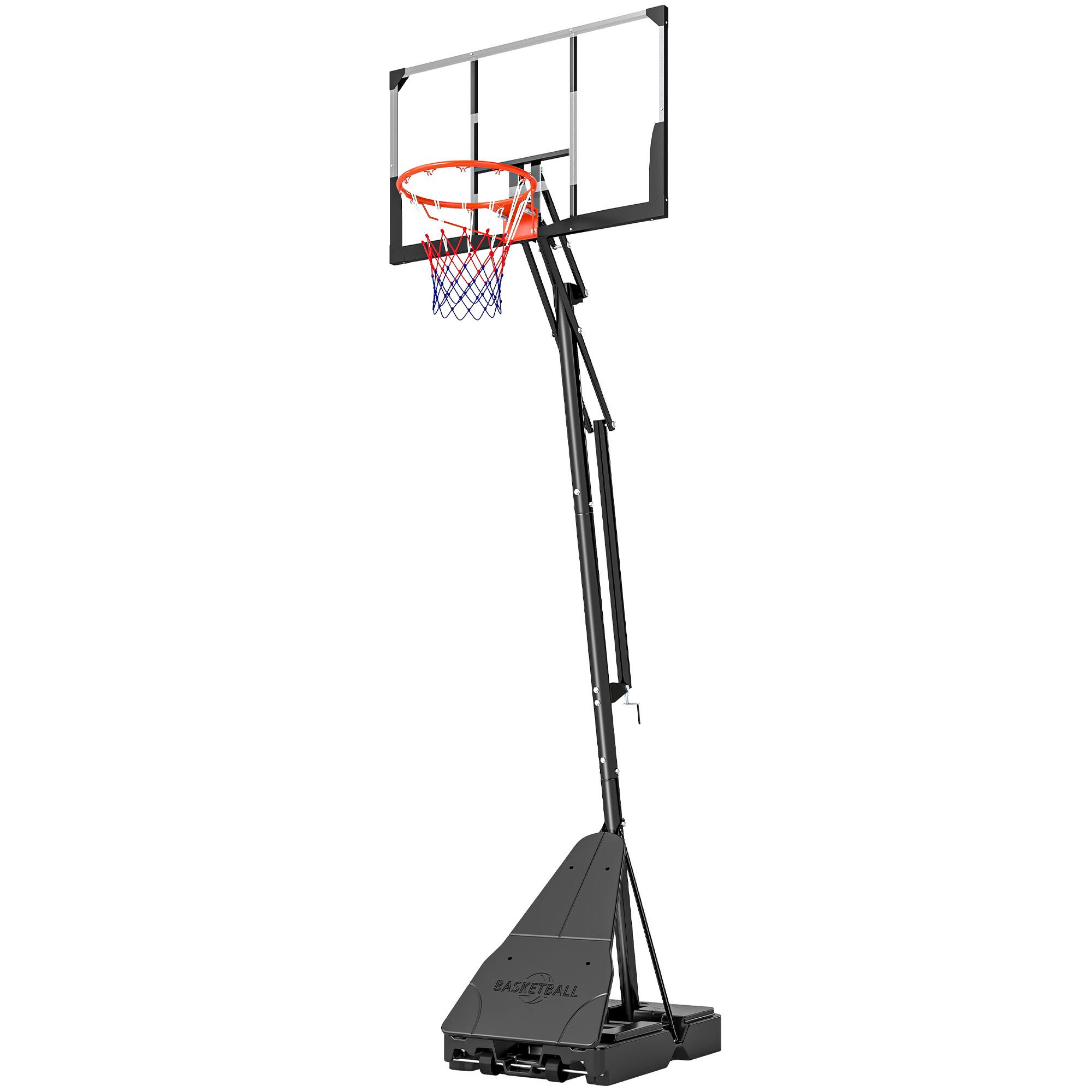 Front. Soozier - Basketball Hoop Outdoor, 8-10ft Adjustable Basketball Goal, 43 Inch Shatterproof Backboard - Black.