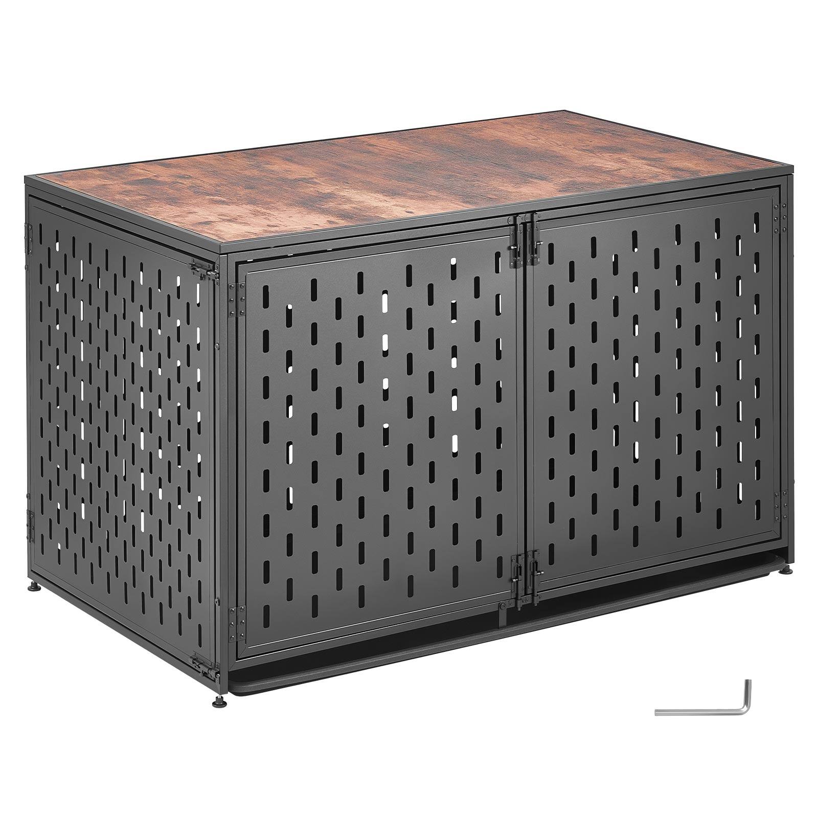 Alt View 5. VEVOR - Dog Crate Furniture, 48 Inch Heavy Duty Dog Kennel Furniture Indoor for Large Dogs, Sturdy Steel Decorative Pet Cage - Black.