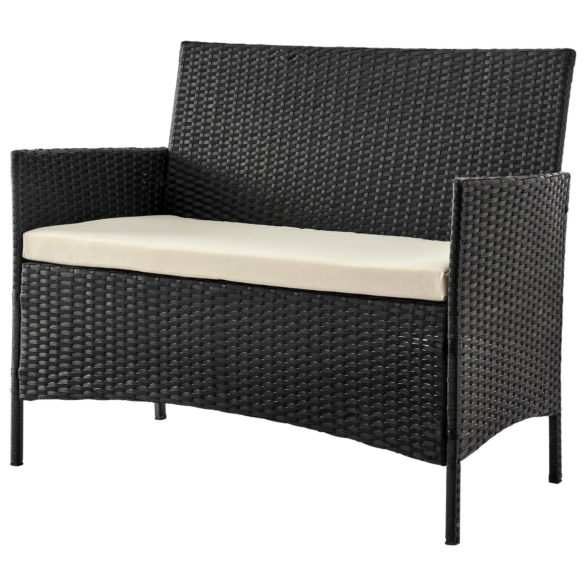 Alt View 3. Manhattan Comfort - Imperia Modern 4-Piece Patio Conversation Set - Black and Cream.