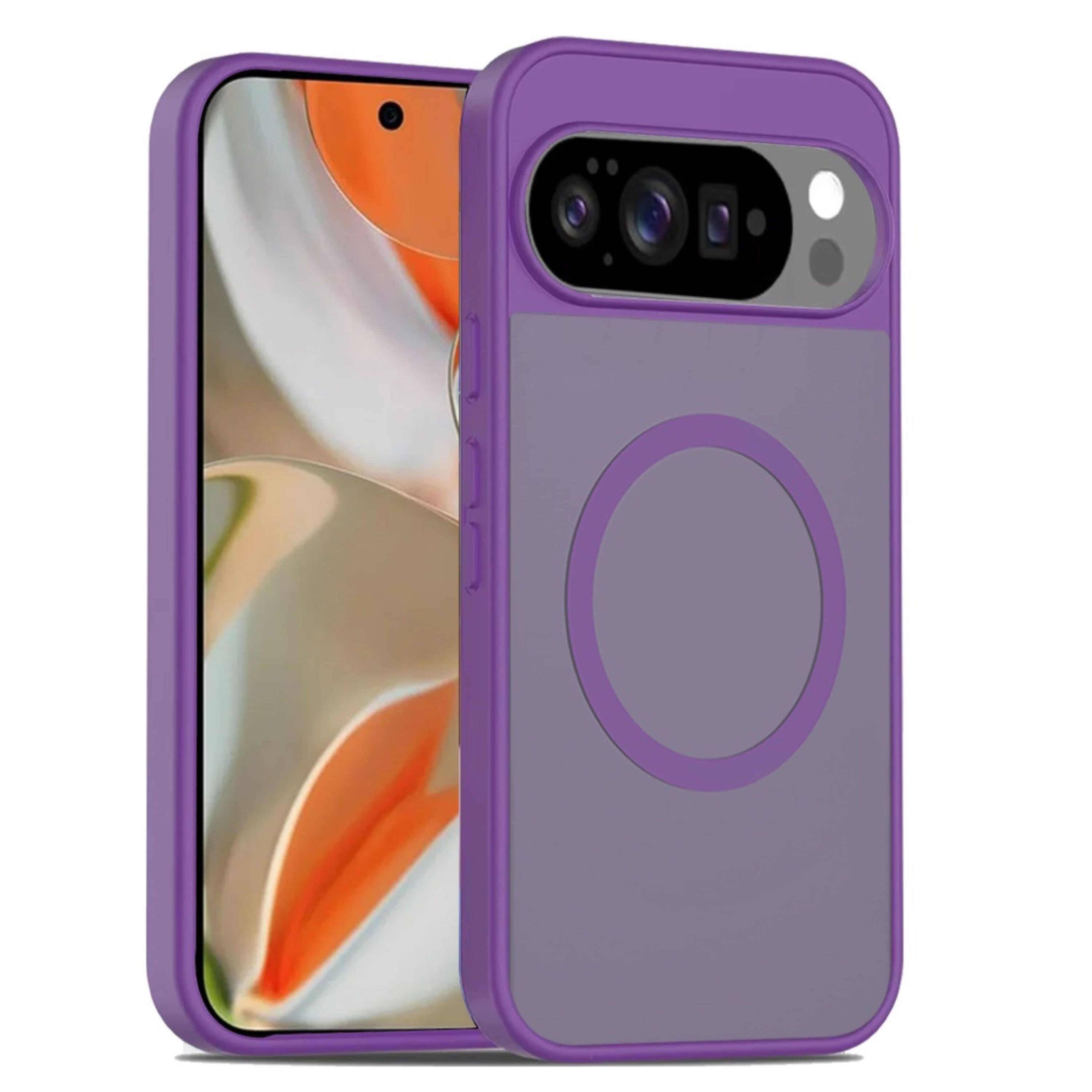 Kitcheniva - Soft Translucent Magnetic Circle Phone Case With Tempered Glass For Google Pixel 10 Pro XL - Dark Purple price history on PriceWatchPro