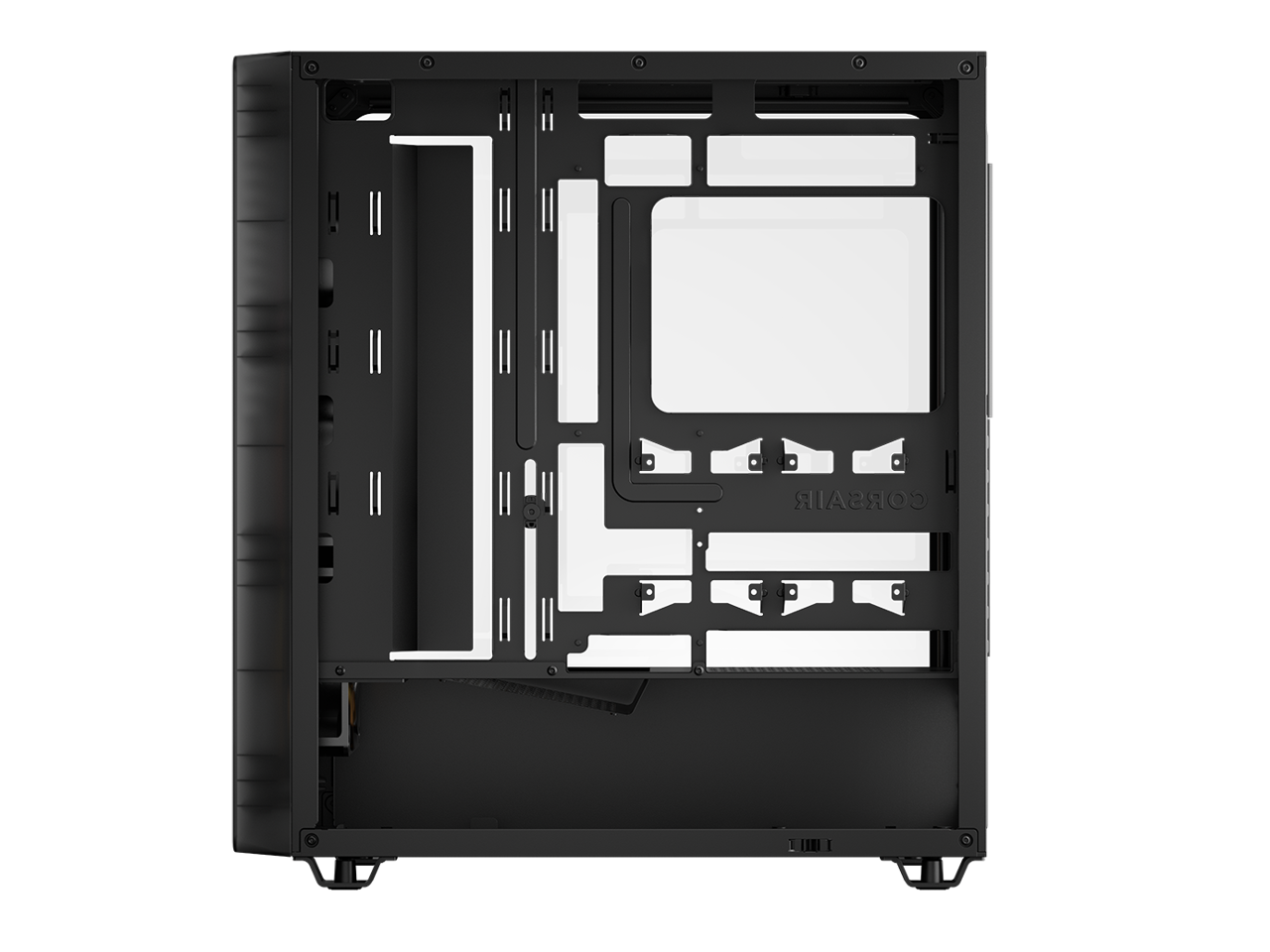 Alt View 3. CORSAIR - CORSAIR 3200D RS ARGB Mid-Tower Chassis, 3x RS120 ARGB Fans, DIY Features, Smoke - Smoke.