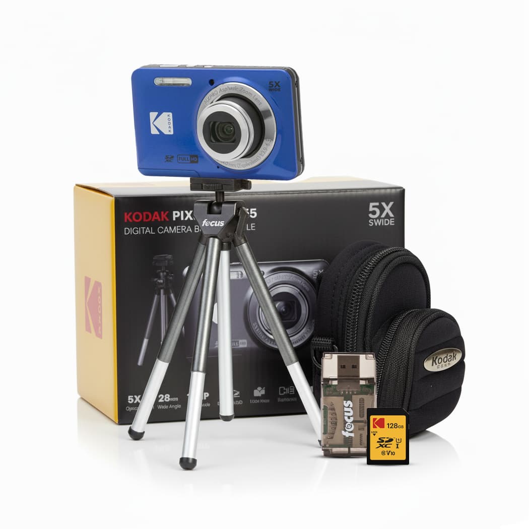 Kodak - PIXPRO Friendly Zoom FZ55 Digital Camera (Blue) Bundle