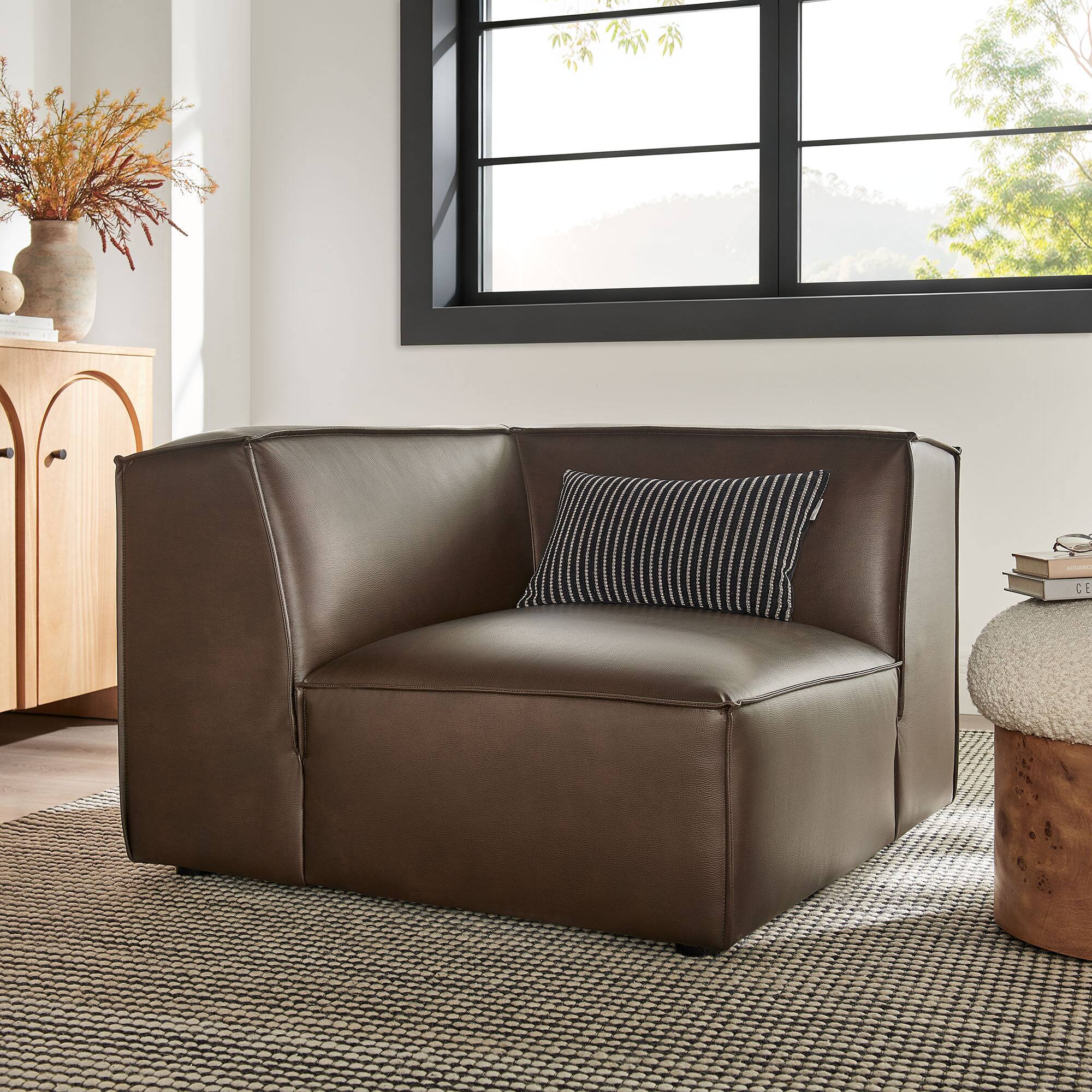 Alt View 7. Modway - Restore Vegan Leather Modular Corner Chair by Modway - Espresso.