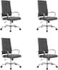 Front. LeisureMod - Set of 4 Benmar Modern High Back Swivel Executive Office Chair with Adjustable Height and Chrome Finish Frame - Charcoal.