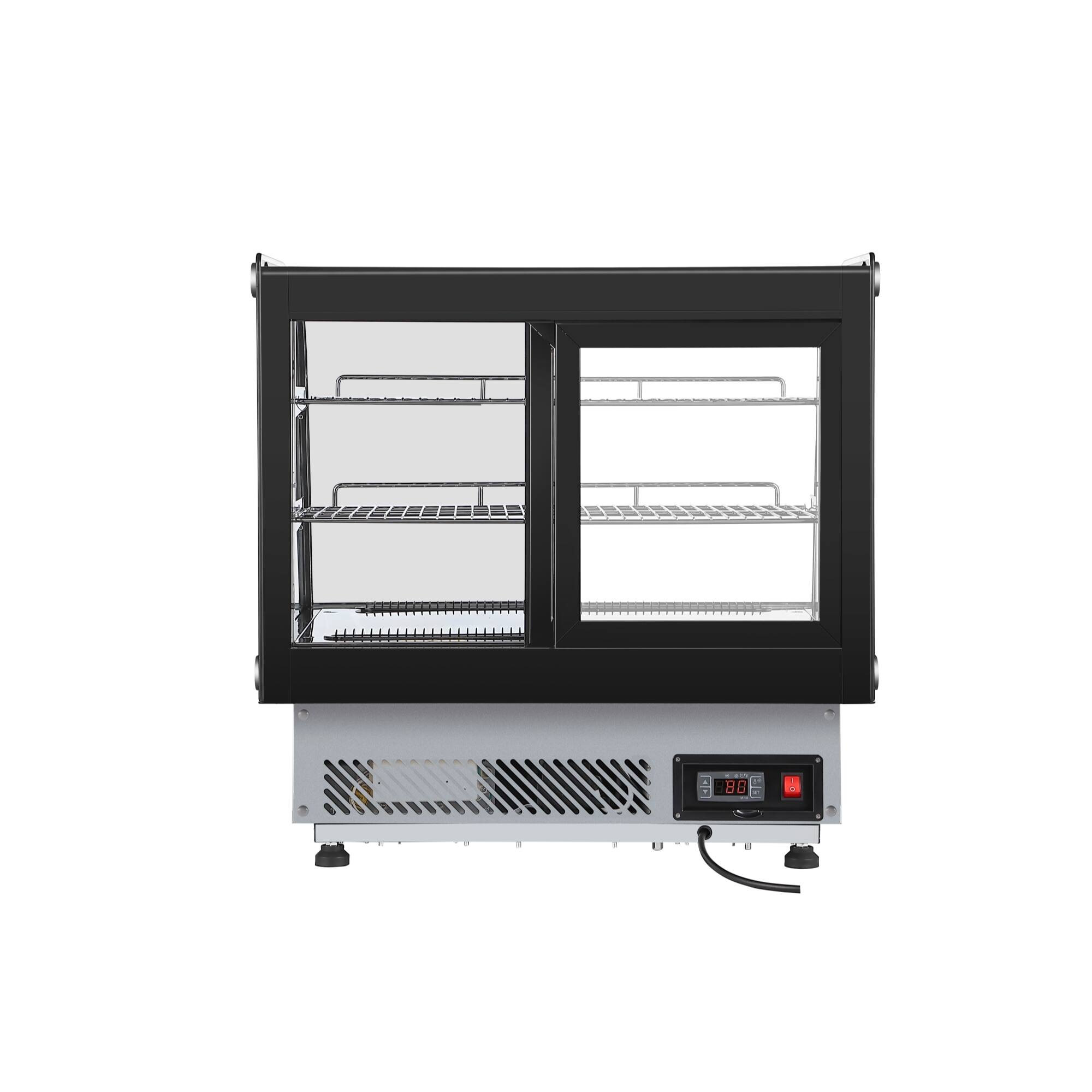 Alt View 4. Koolmore - 27 in.  Drop-In Countertop Display Refrigerator in Black (DICDC-120-BK) - Stainless steel.