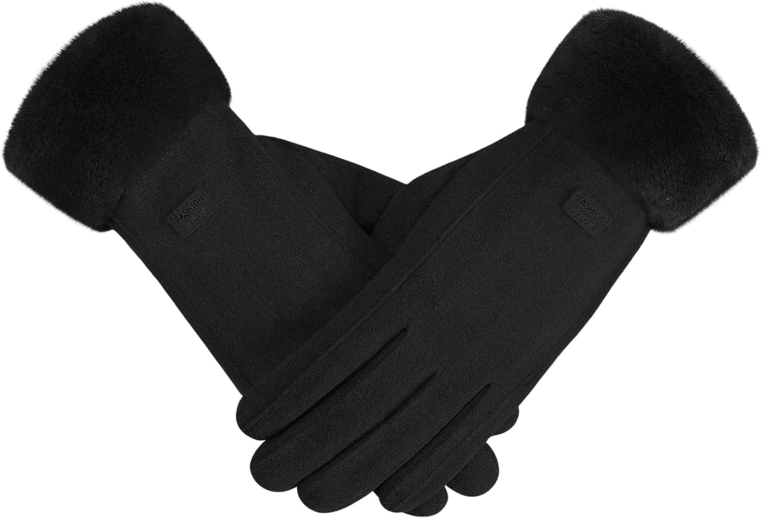 Cozy Serene - Winter Gloves for Women - Touch Screen Thermal Lining Warm Gloves for Cold Weather, Soft Fleece - Black