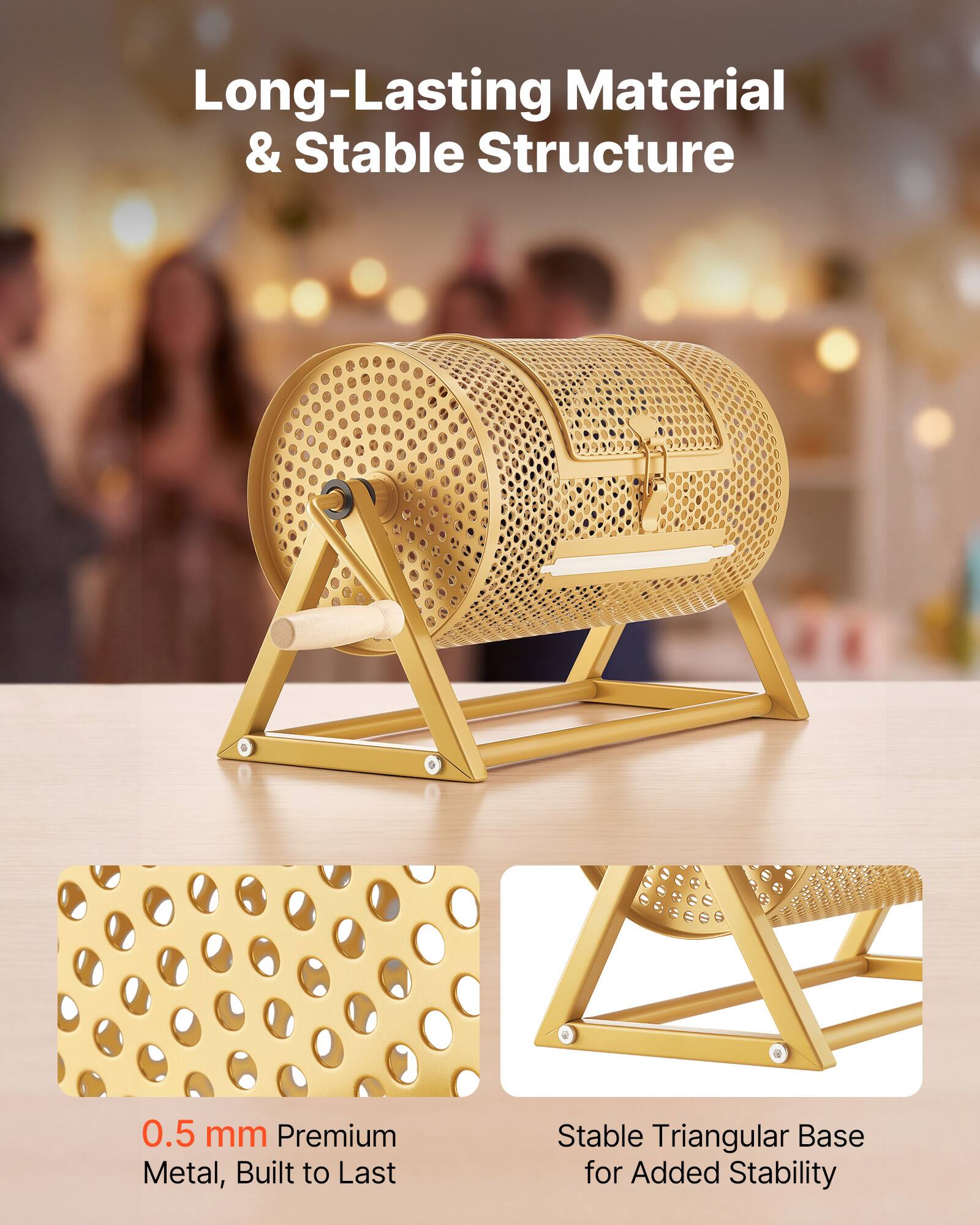 Long-Lasting Material & Stable Structure

0.5 mm Premium Metal, Built to Last

Stable Triangular Base for Added Stability