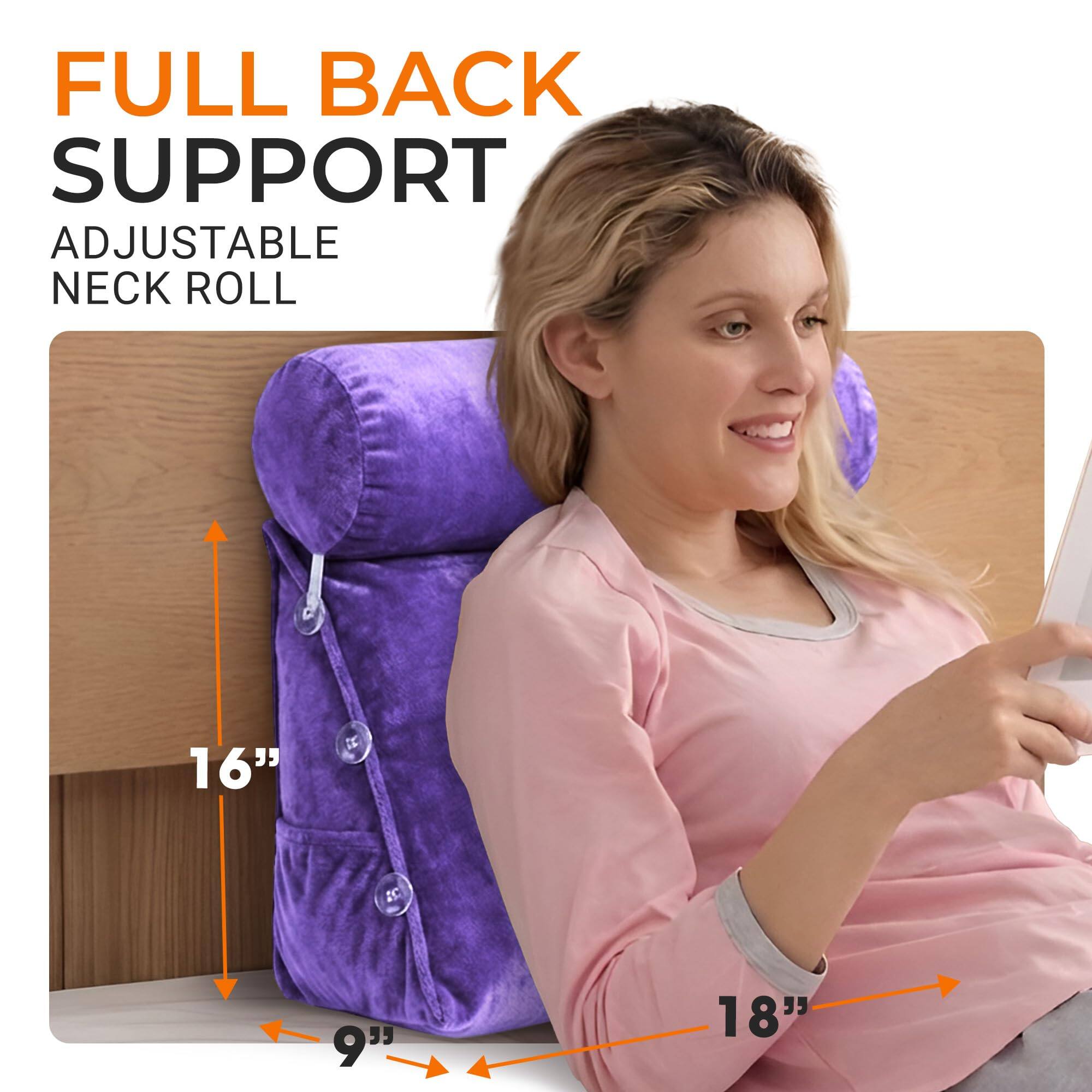 FULL BACK SUPPORT  
ADJUSTABLE NECK ROLL  
16"  
9"  
18"