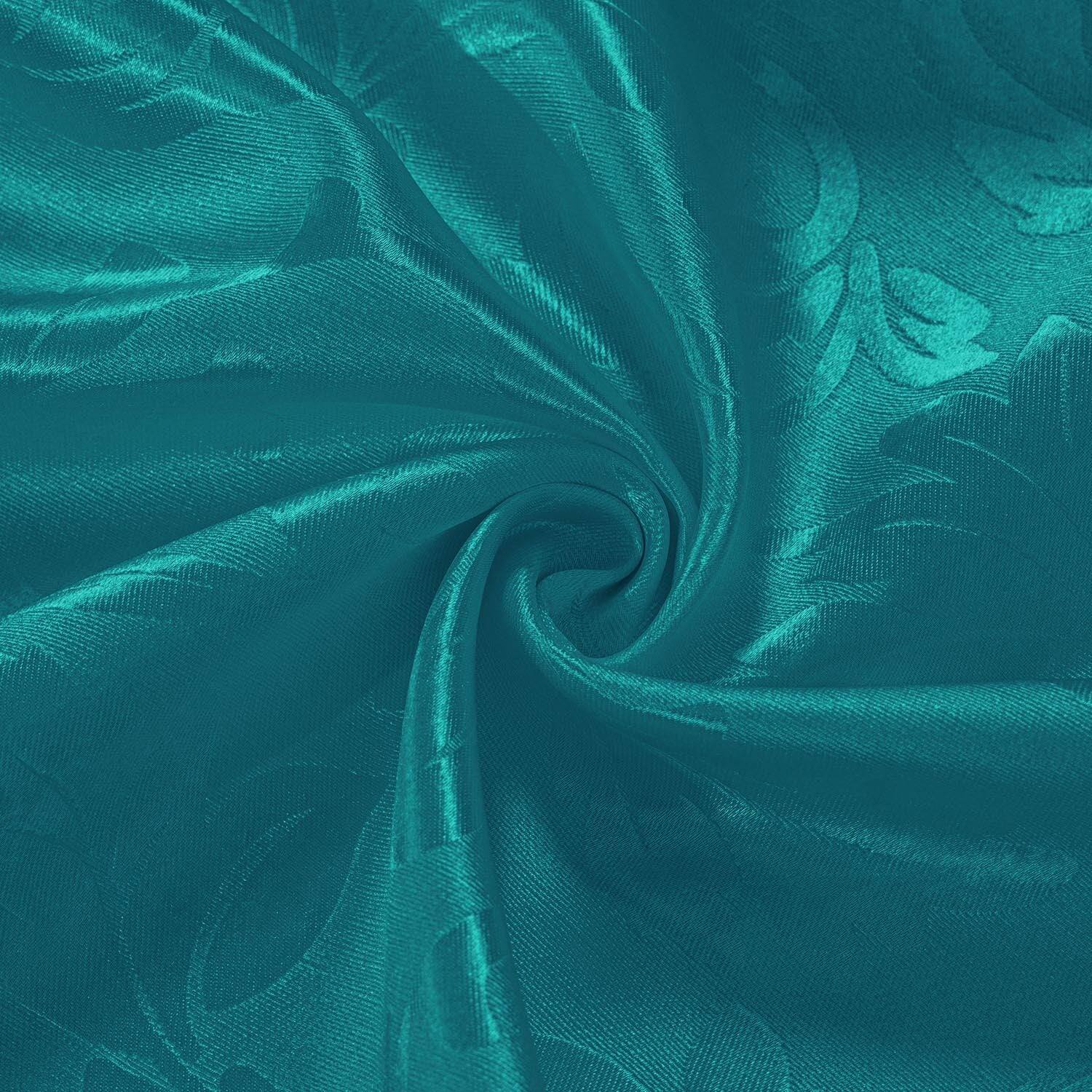 Left. Olivia Gray - Olivia Gray 100% Polyester 200 GSM Dyson Embossed Blackout Grommet Curtain Panel 54" x 84" Teal - Teal.