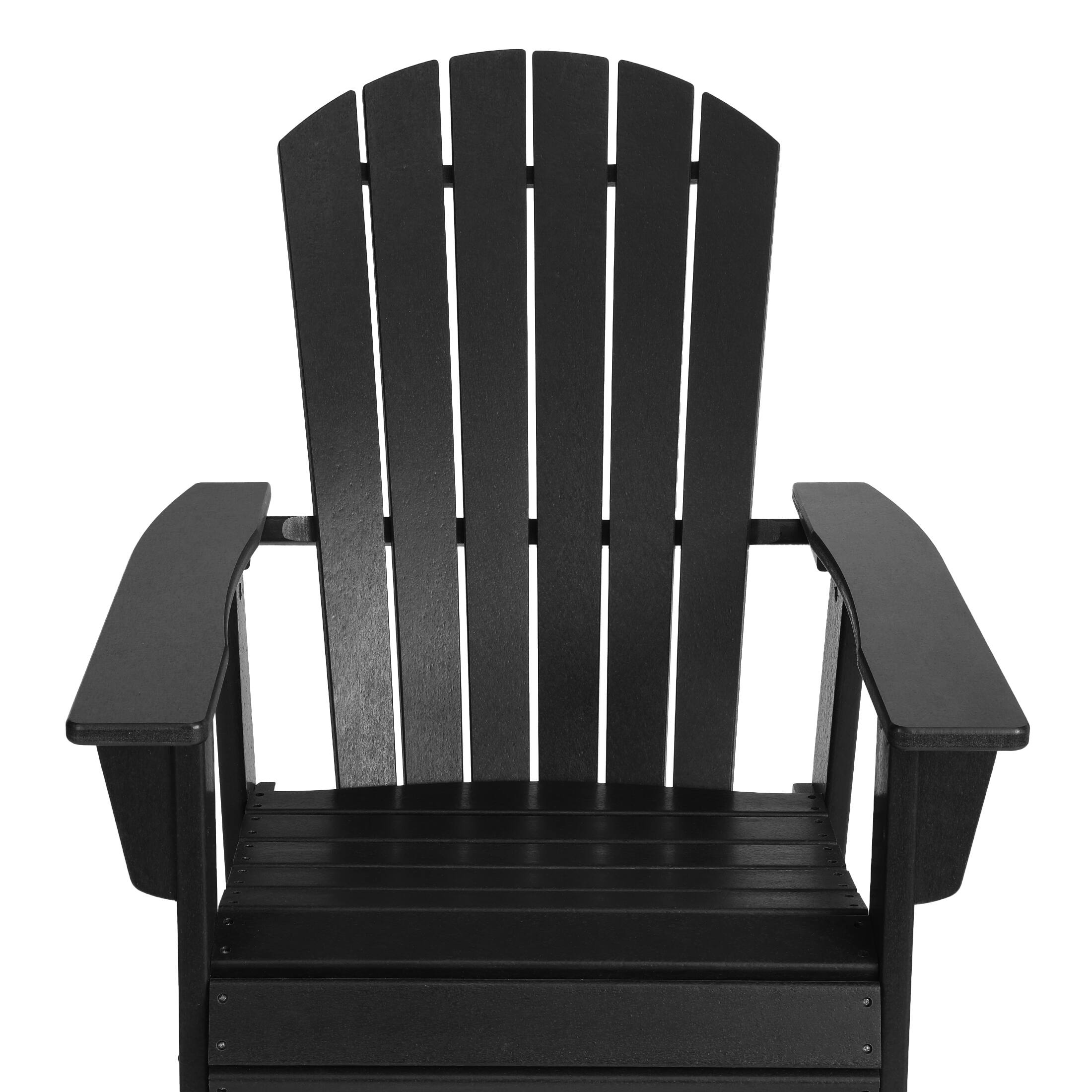 Alt View 4. WestinTrends - WestinTrends Dylan Outdoor Patio Shell-back Adirondack Dining Chair Weather Resistant - Black.