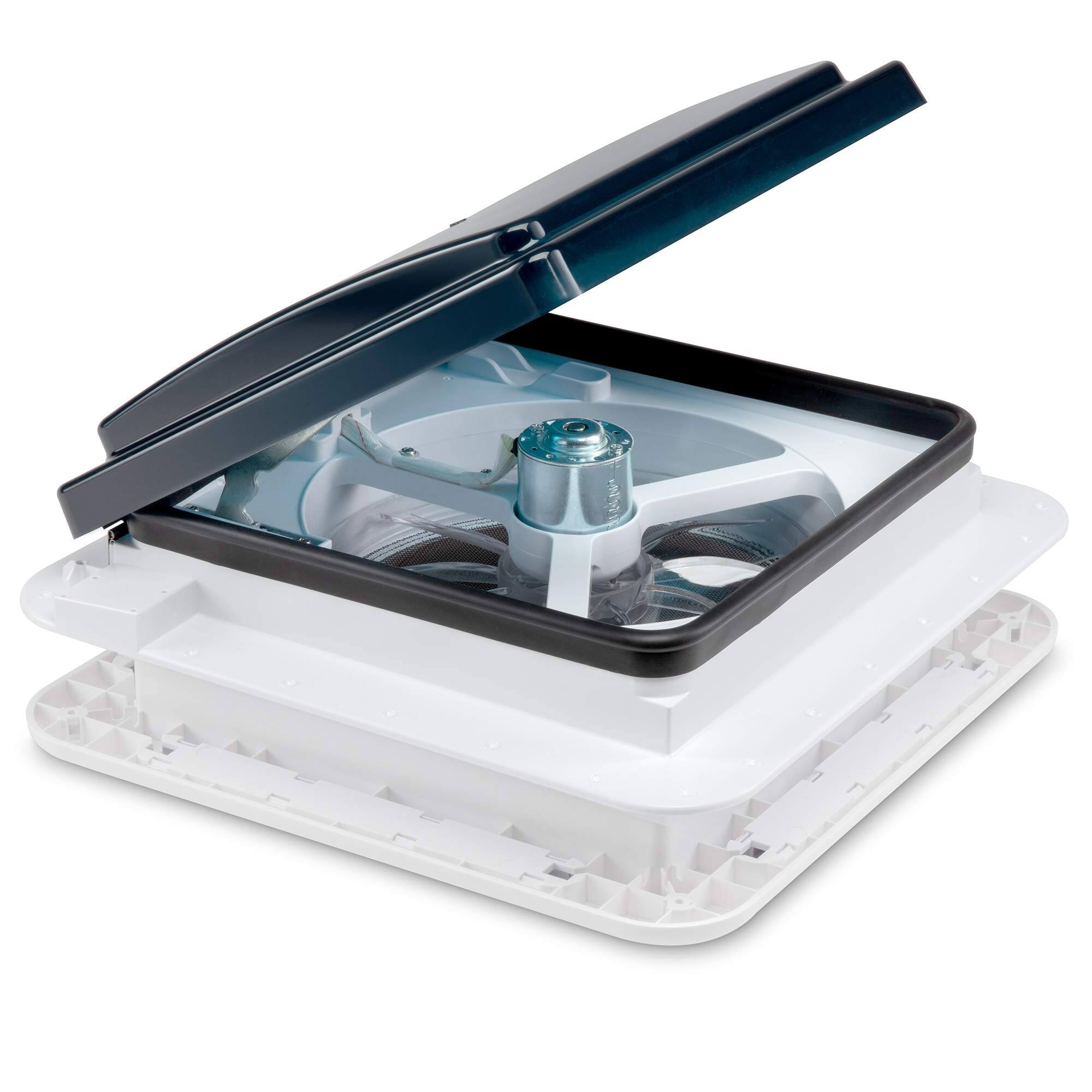 Hike Crew - 11” RV Roof Vent Fan, 12V 3-Speeds Intake & Exhaust Manual Camper Fan - Lid - Smoked