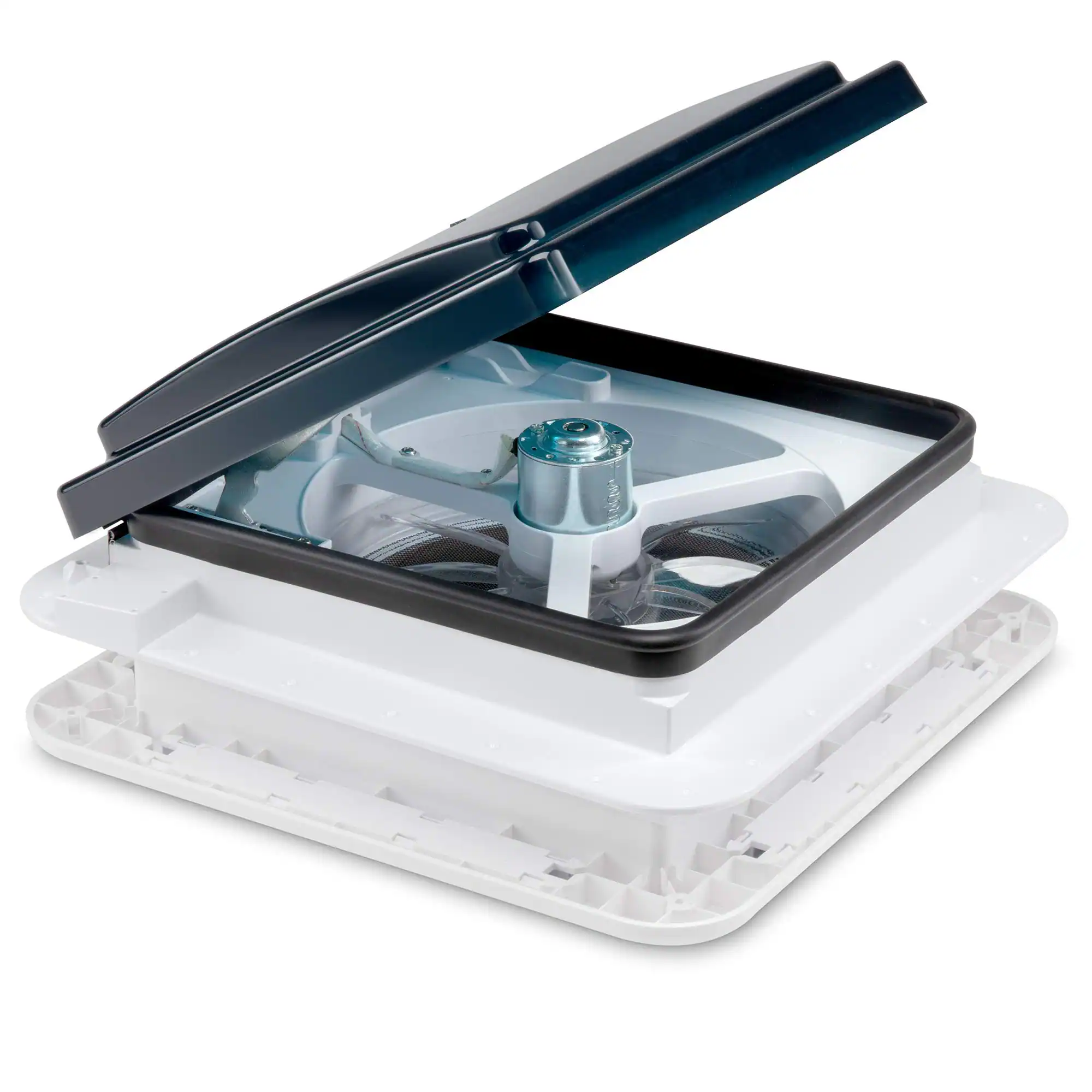 Front. Hike Crew - 11” RV Roof Vent Fan, 12V 3-Speeds Intake & Exhaust Manual Camper Fan - Smoked Lid - Smoked.