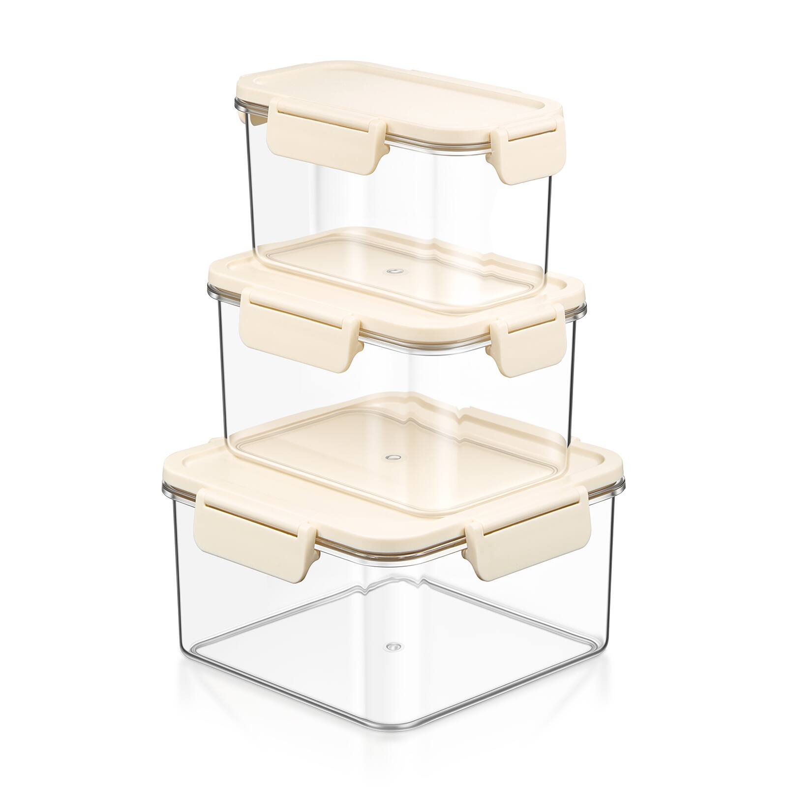 Angle. Sorbus - Sorbus 3-Pack Airtight Food Storage Container Set – Stackable Clear Pantry Canisters with Lids for Rice, Beans, Sugar - Clear.
