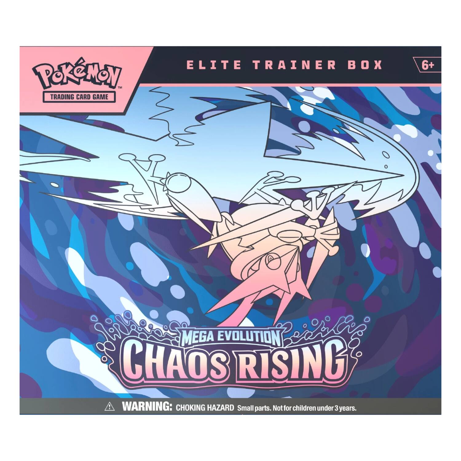 Pokémon - Trading Card Game Elite Trainer Box 6+ Mega Evolution Chaos Rising  
Warning: Choking Hazard Small parts. Not for children under 3 years.