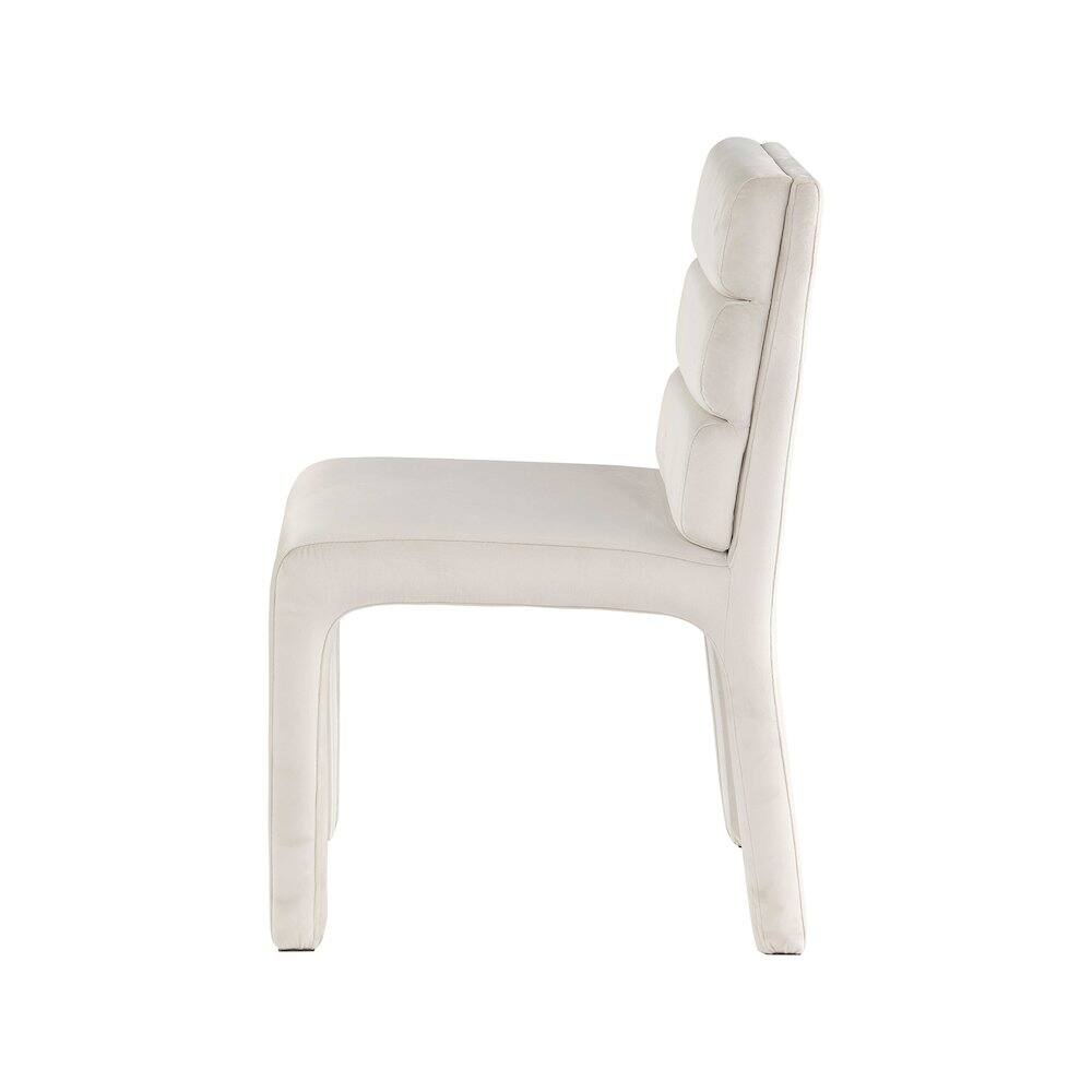 Alt View 2. Meridian Furniture - Kai Cream Velvet Dining Chair, Set of 2 - Beige.