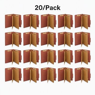 Alt View 4. Staples - Recycled Pressboard Classification Folder, 2-Dividers, 2 1/2" Expansion, Letter Size, 20/Box - Brick Red.