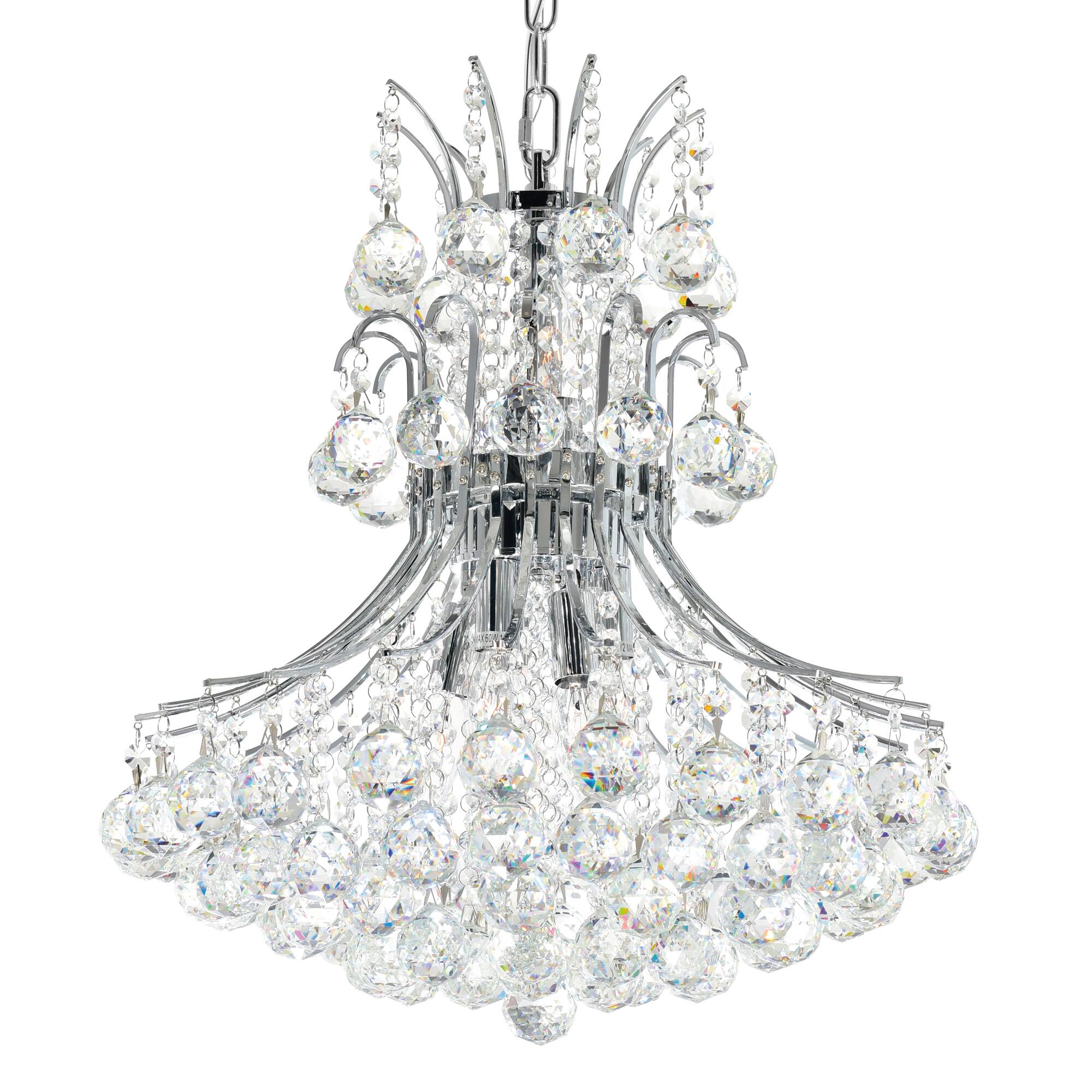 Angle. CWI Lighting - Princess 8 Light Down Chandelier With Chrome Finish - Chrome.