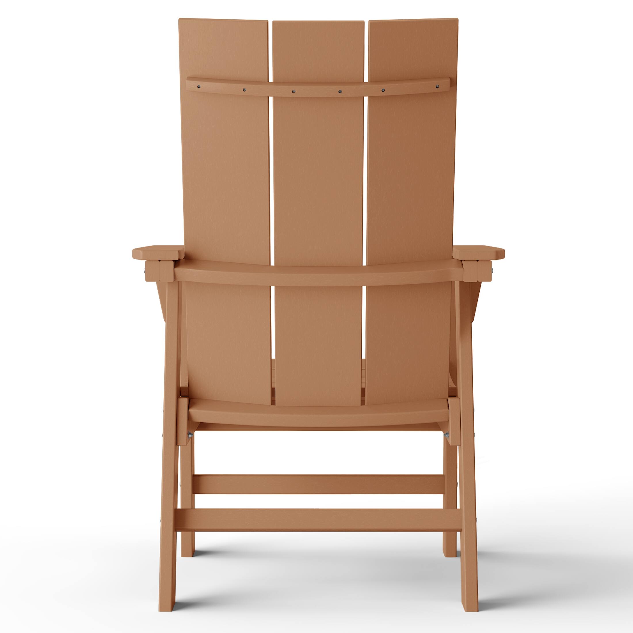 Alt View 1. WestinTrends - WestinTrends Ashore Outdoor Patio HDPE Plastic Modern Adirondack Dining Chair - Teak.