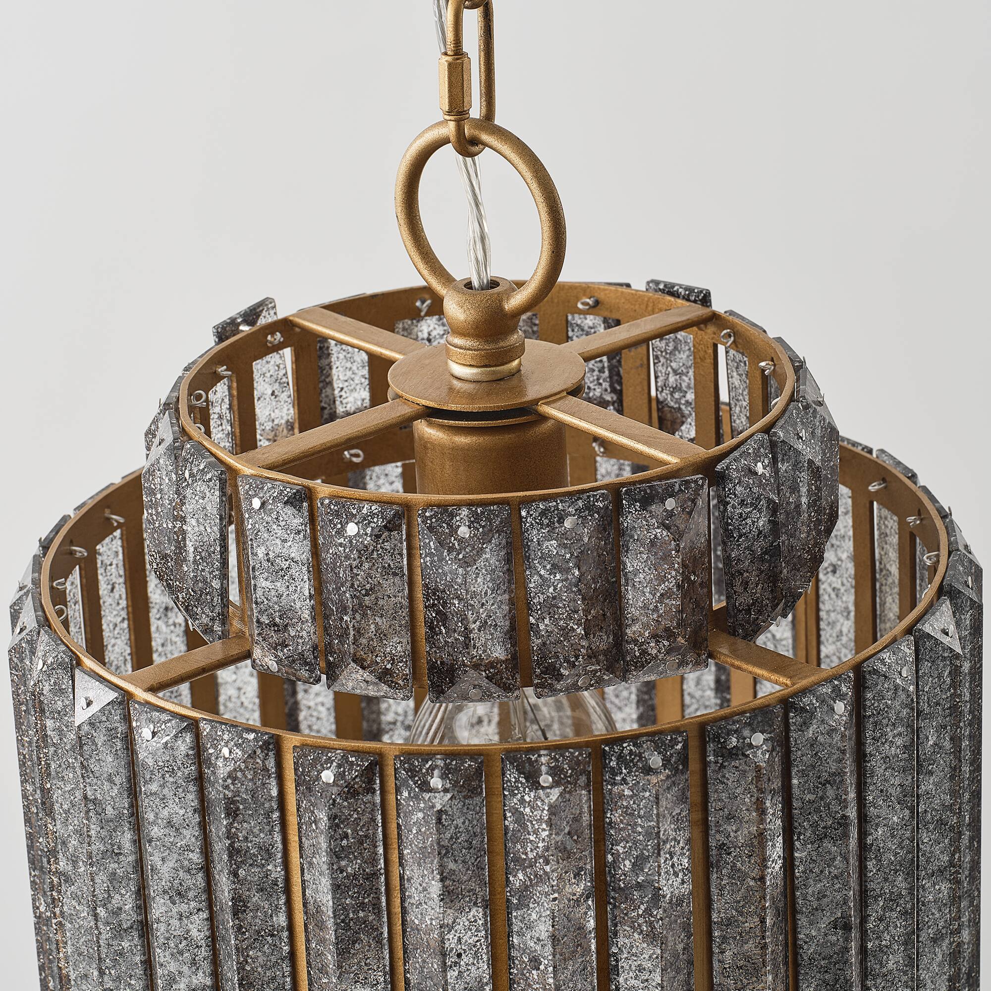 Alt View 10. Vaczon - 1-Light 9.8-Inch Crystal Mini Modern Hanging Pendant Light Ceiling Fixture with Adjustable Chain for Kitchen Island - Gold.