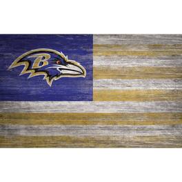 Fan Creations - Baltimore Ravens 11'' x 19'' Distressed Flag Sign - Multicolor