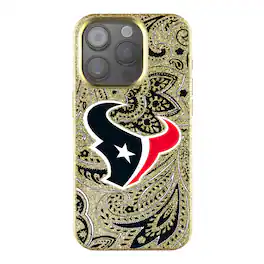 Keyscaper - NFL - Houston Texans - Paisley Bling iPhone Case - 16 Pro Max - Gold