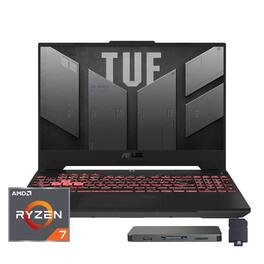 ASUS - TUF A15 15.6" Gaming Laptop,Ryzen 7 6800H,64GB RAM,4TB SSD+1TB Dock Set,GeForce RTX 3060,Backlit,Win 11 Pro - Gray