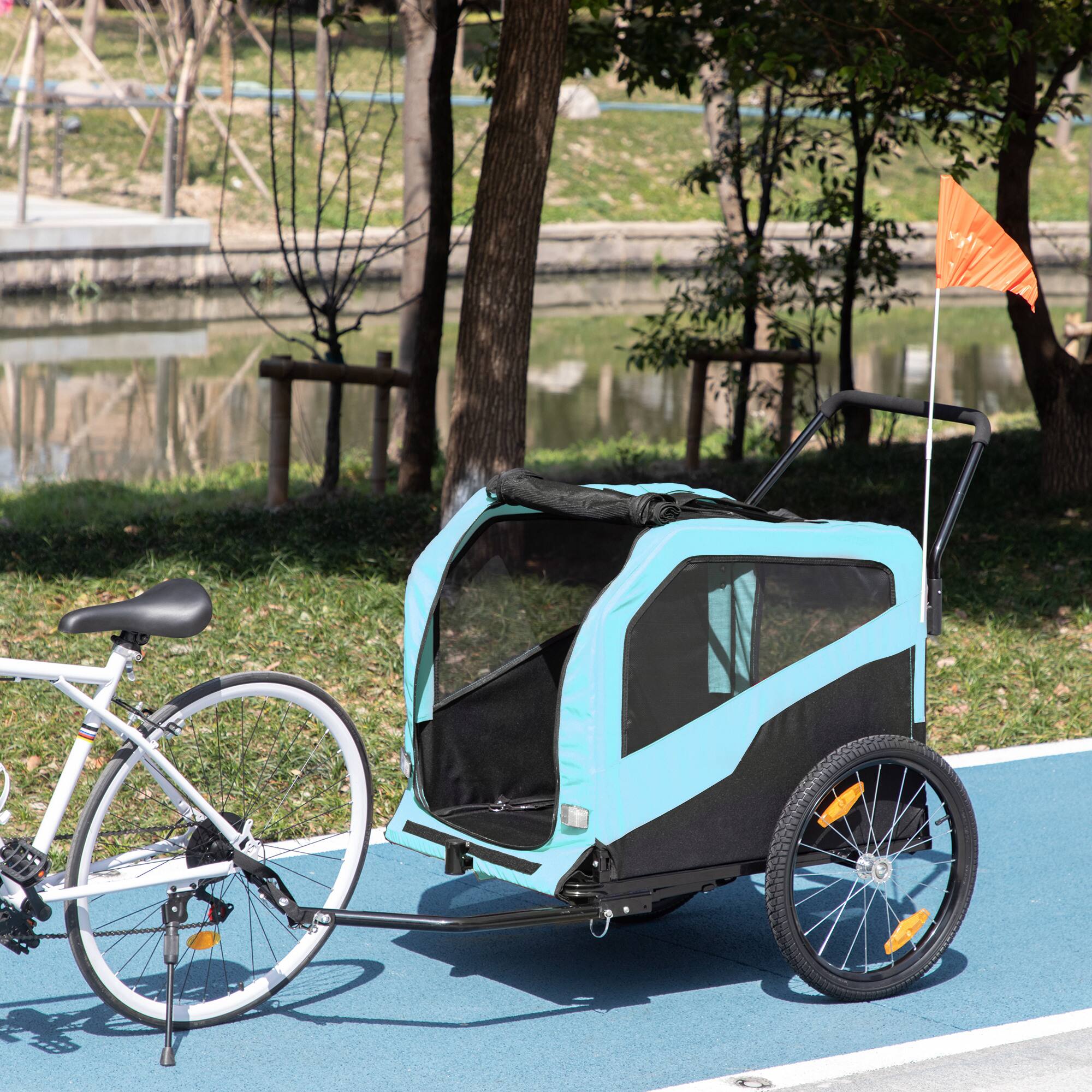 Alt View 5. Aosom - 2-in-1 Dog Bike Trailer Pet Stroller Carrier for Large Dogs with Hitch, Quick-release Wheels, Foot Support.