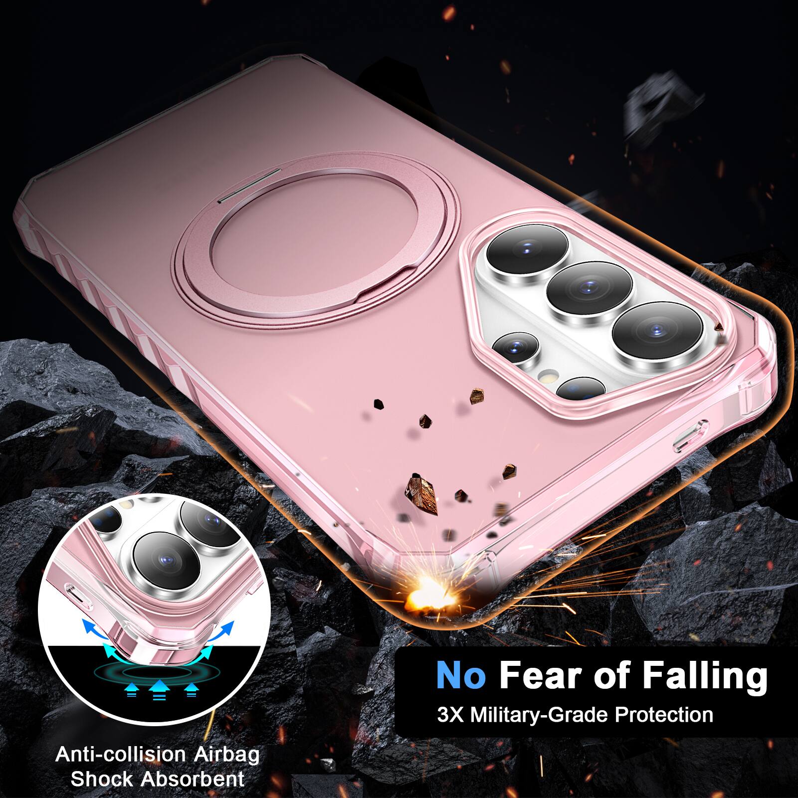 Anti-collision Airbag  
Shock Absorbent  
No Fear of Falling  
3X Military-Grade Protection