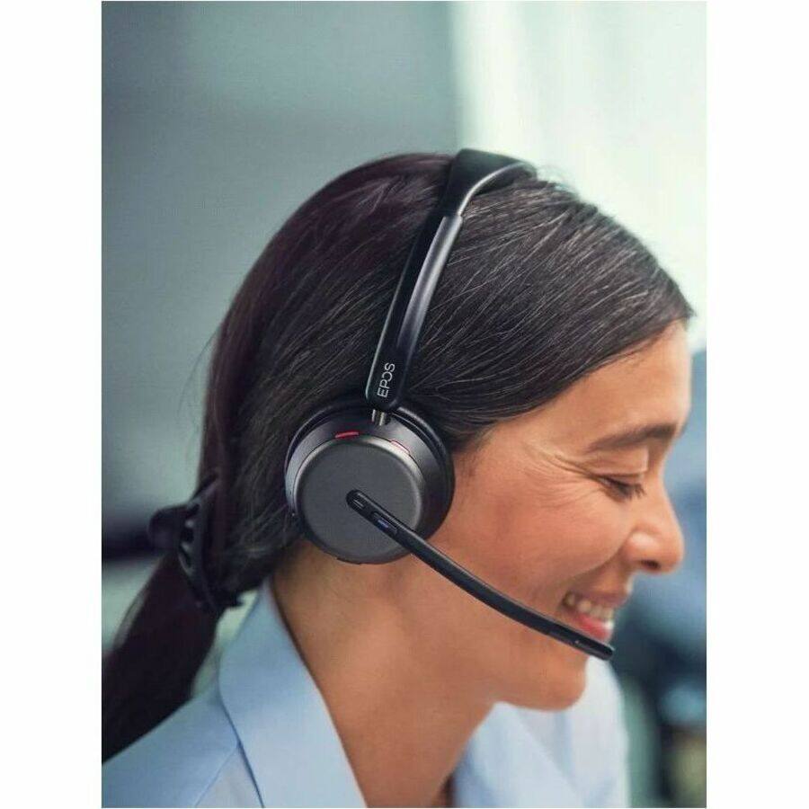 Alt View 8. EPOS - EPOS IMPACT 1000 Headset - Microsoft Teams Certification - Stereo - Wireless - Bluetooth - 98 ft - Over-the-head - Unknown.
