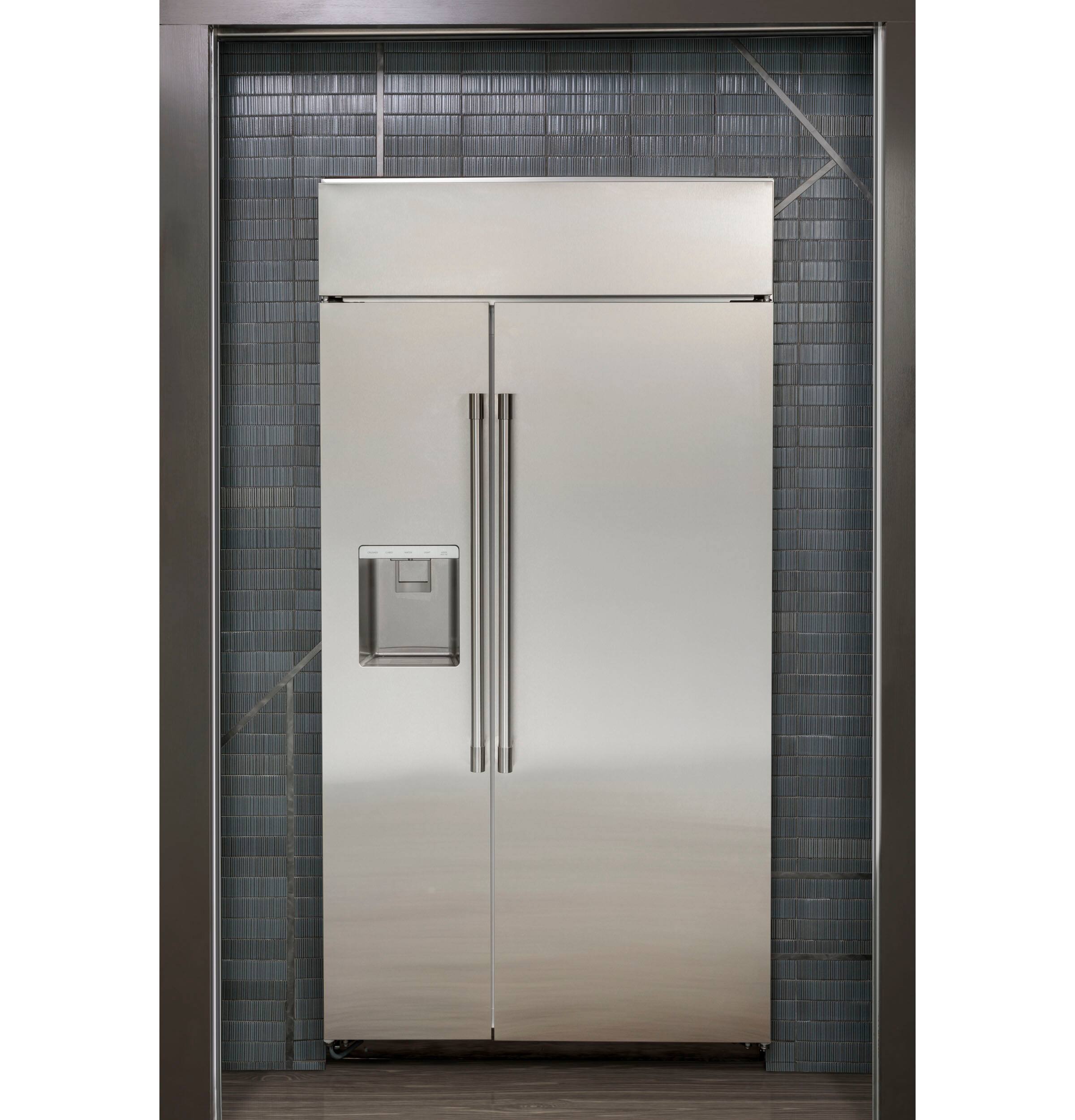 Alt View 10. Monogram - 20.4 Cu. Ft. Side-by-Side Built-In Smart Refrigerator with Dispenser - Stainless steel.
